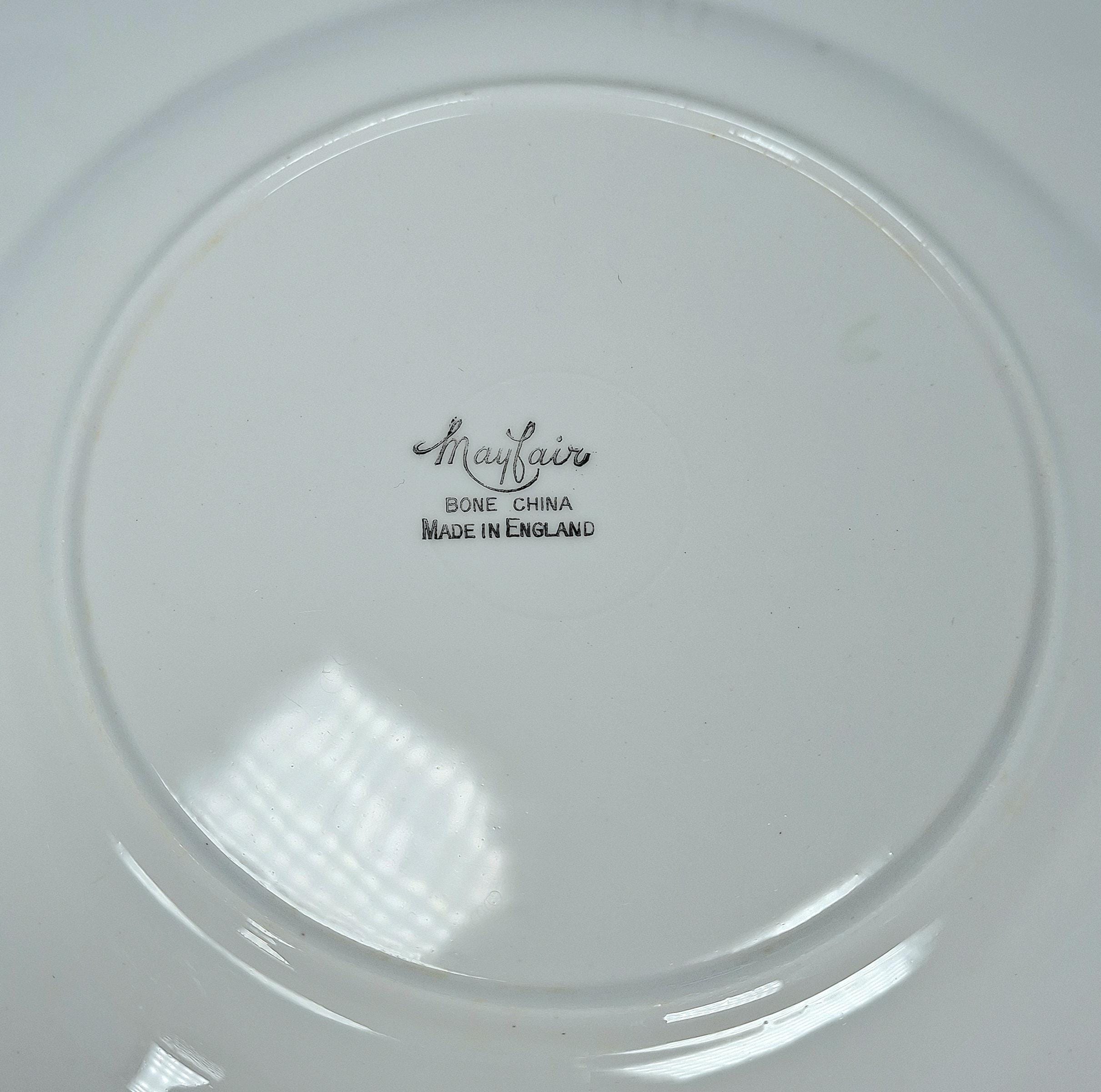 Vintage Mayfair Bone China: sugar bowl, jug and cake plate — image 6