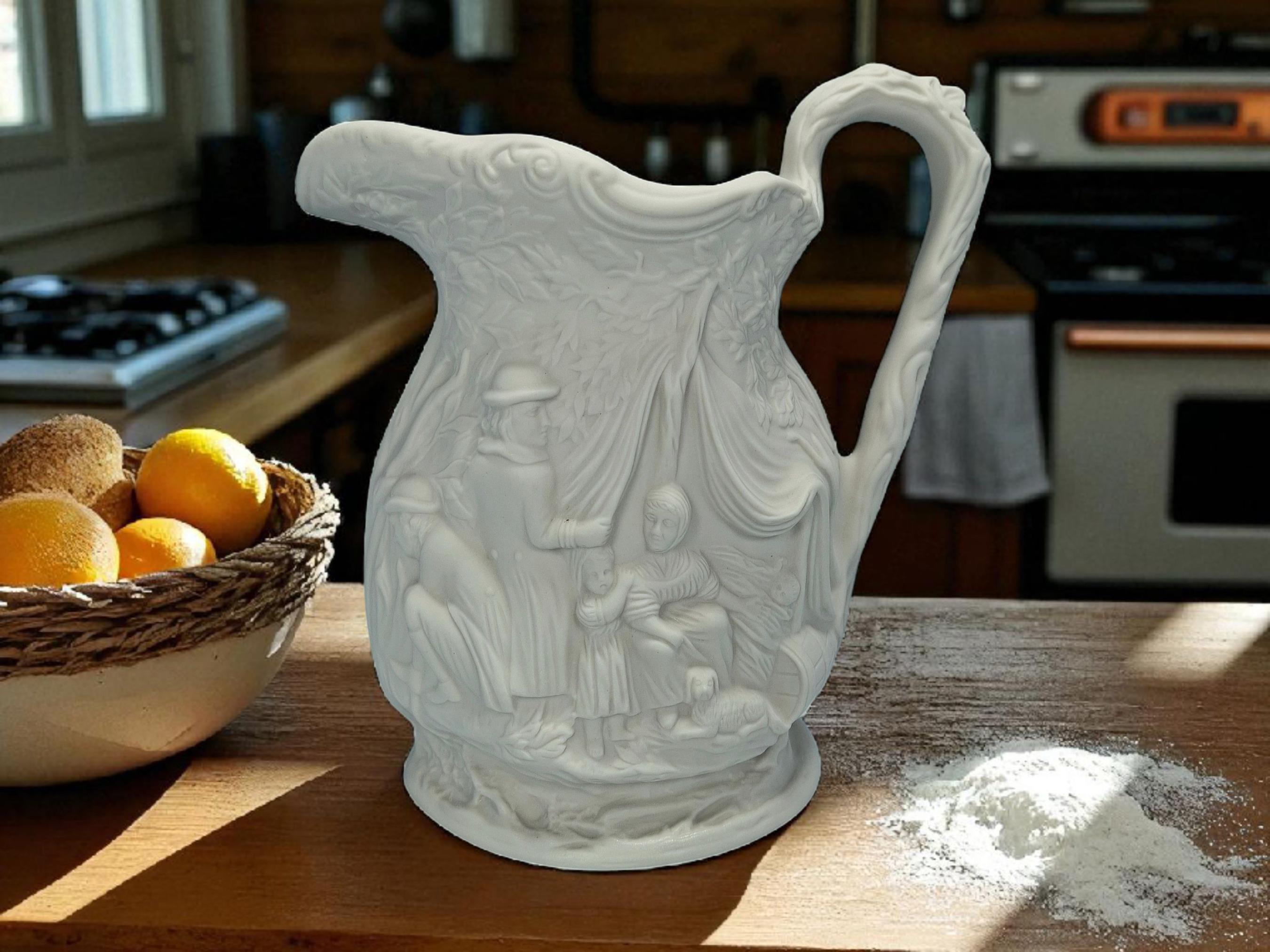 Vintage Portmeirion British Heritage Parian Collection White Jug Pilgrims & Witches. — image 10