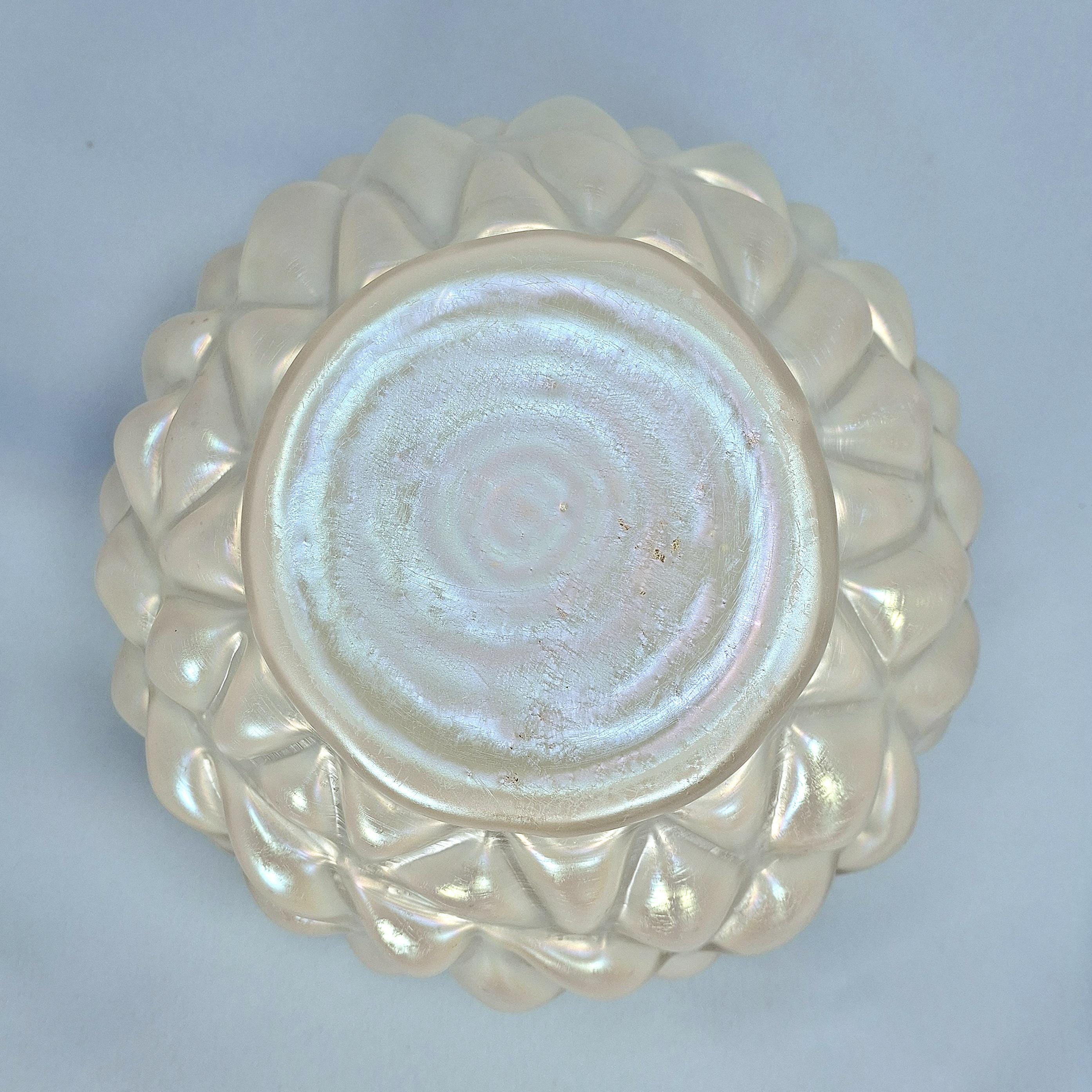 Rare Big Rose Bowl, Kralik Bohemian Art Glass Vase & Flower Frog, circa 1900. Antique — image 9