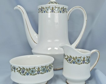 Service à thé vintage Paragon Pandora, porcelaine fine, fleurs et doré à l'or