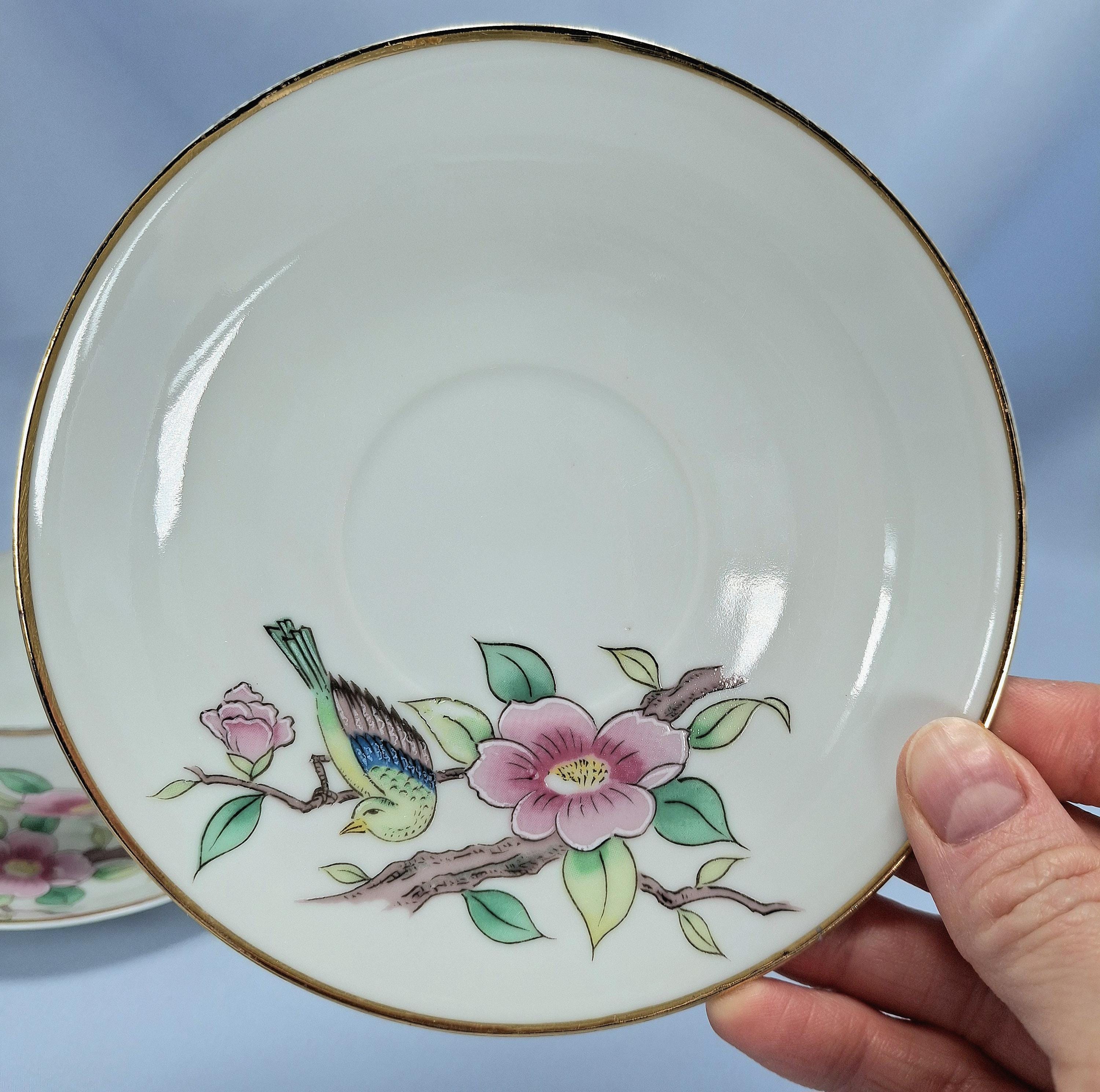 Japanese Lithophane Geisha Eggshell Porcelain Tea Cup and Saucer — image 5