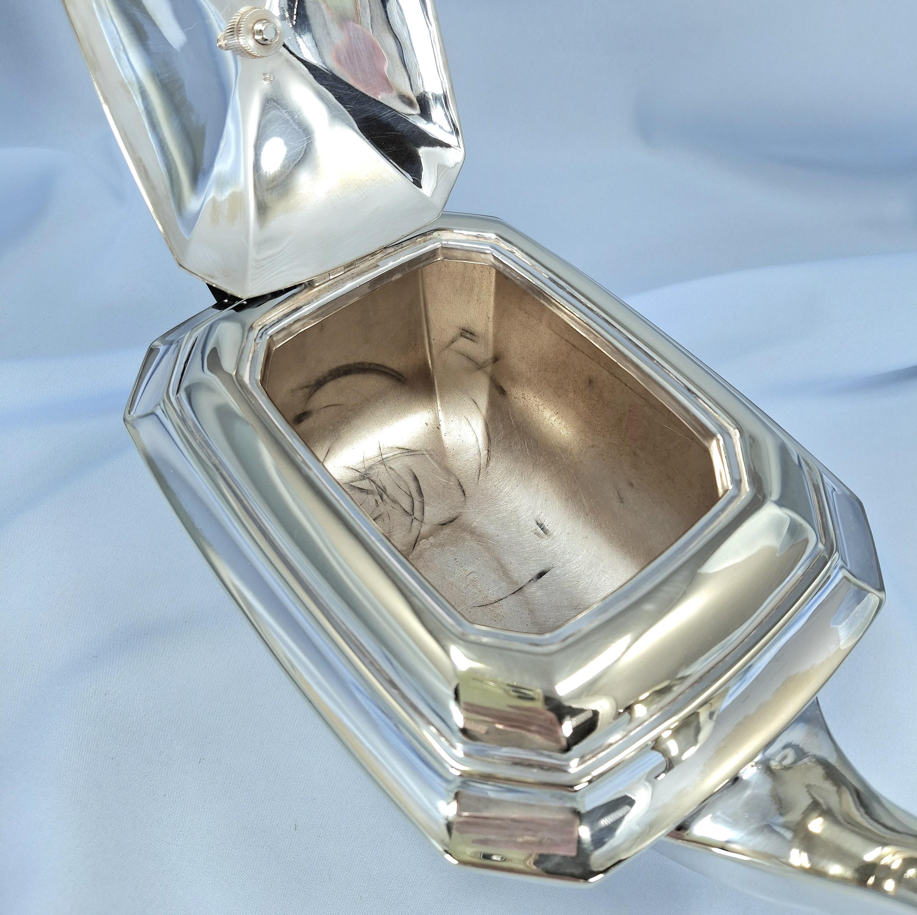 Vintage Set: Silver Plated Teapot, Sugar Bowl and Creamer / Milk Jug, Antique gift — image 5