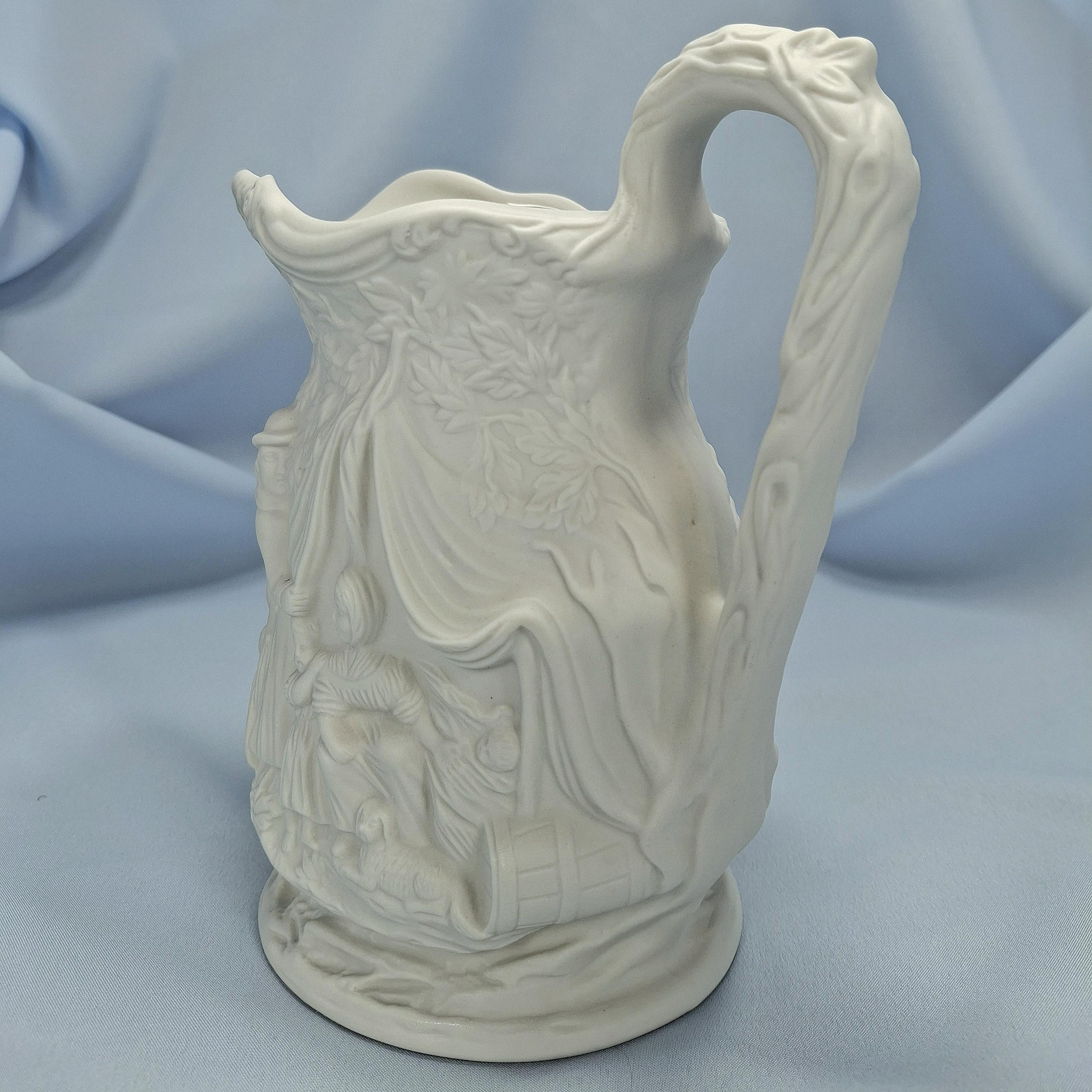Vintage Portmeirion British Heritage Parian Collection White Jug Pilgrims & Witches. — image 5
