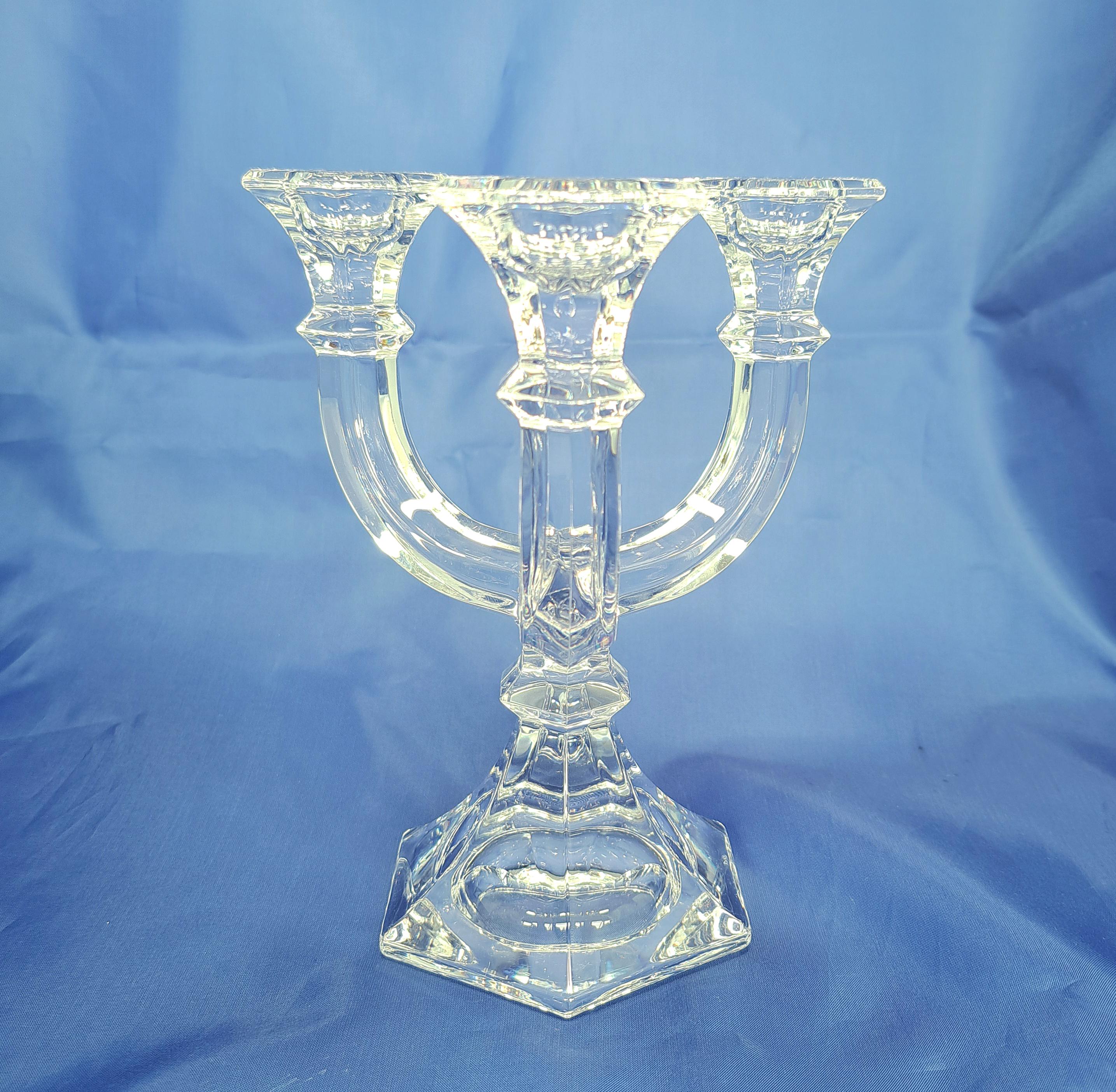 Villeroy & Boch Mozart Crystal Candelabra, 3 Arm Candle Holder — image 2