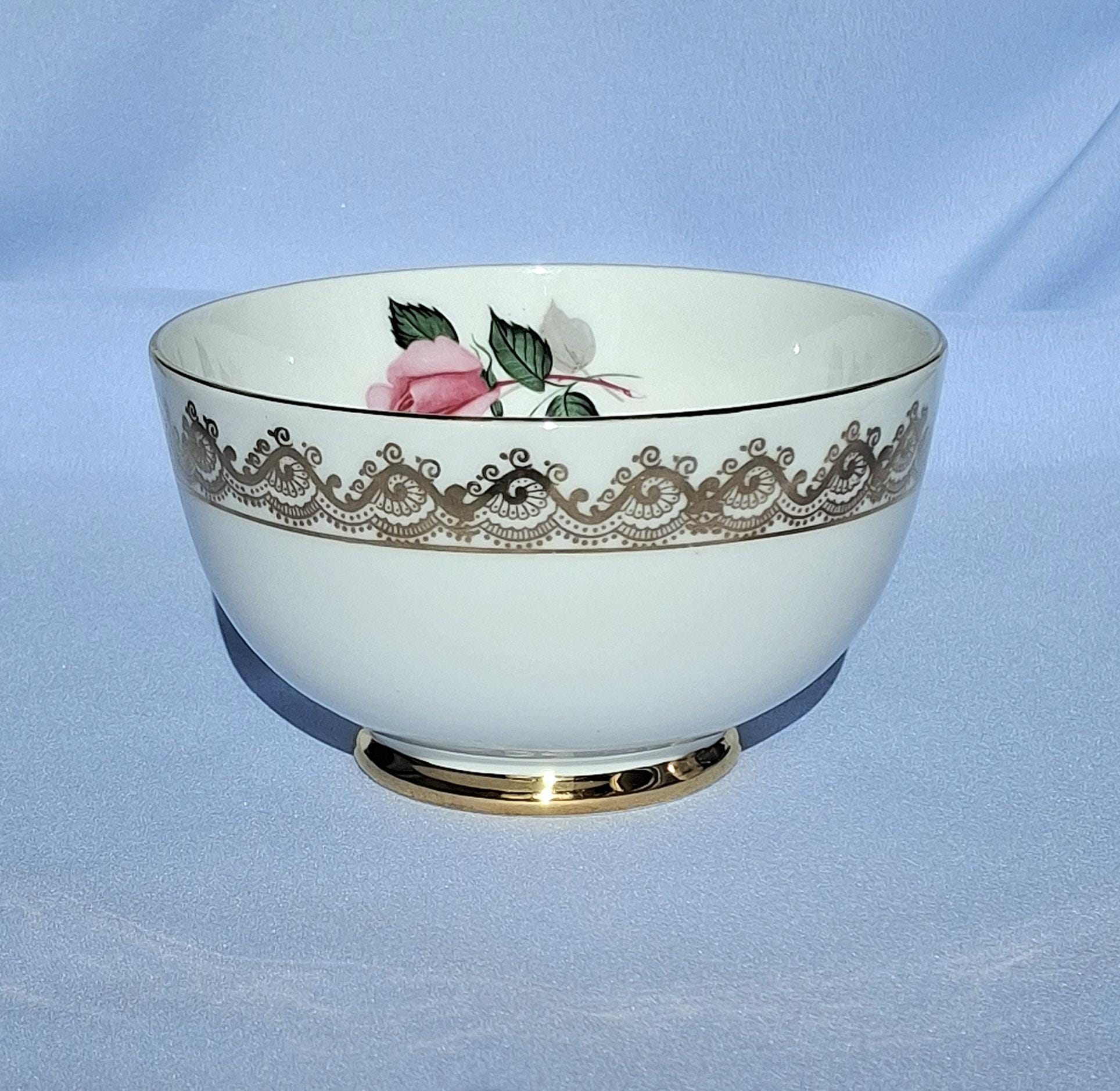 Vintage Taylor & Kent England Tea Set, Pink Rose Bone China, 15-Piece Cottagecore Floral — image 6