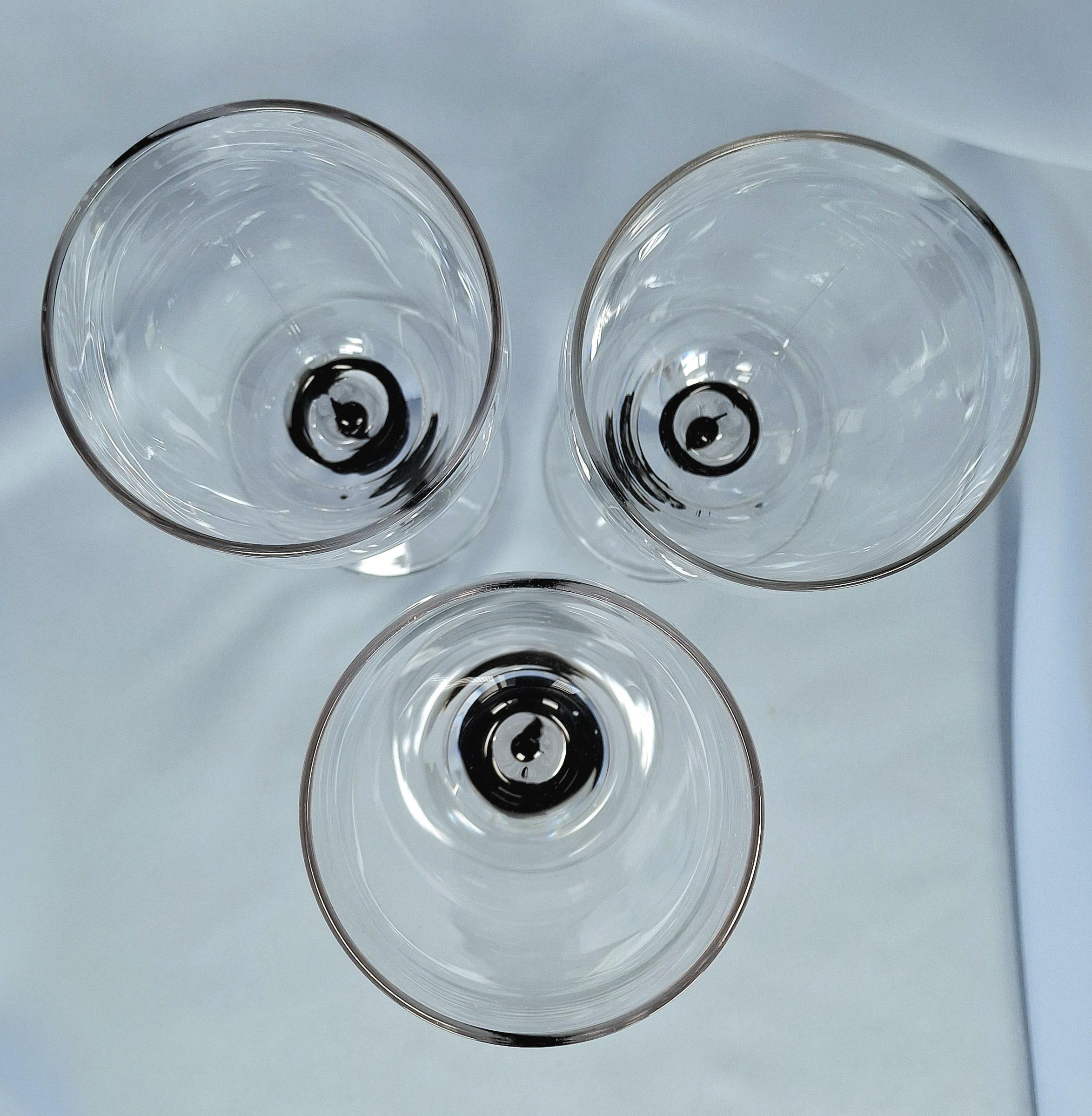 Orrefors Metropol Style Wine Glass, Clear Crystal Black Drop Stem, Scandinavian Modern Stemware — image 6