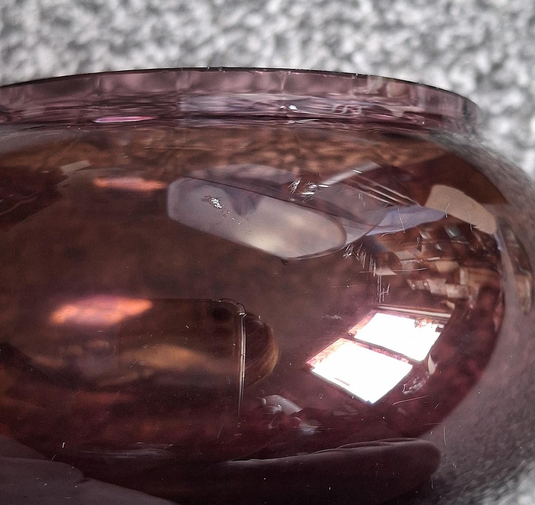 Vintage Amethyst Glass Rose Bowl, Pedestal Posy Vase — image 6