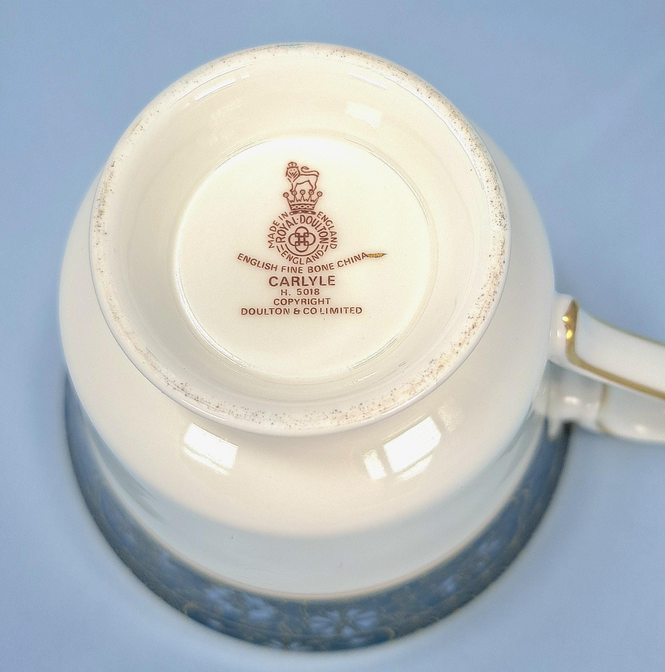 Royal Doulton Carlyle Cup and Saucer Set, English Bone China Tea Pairs — image 8