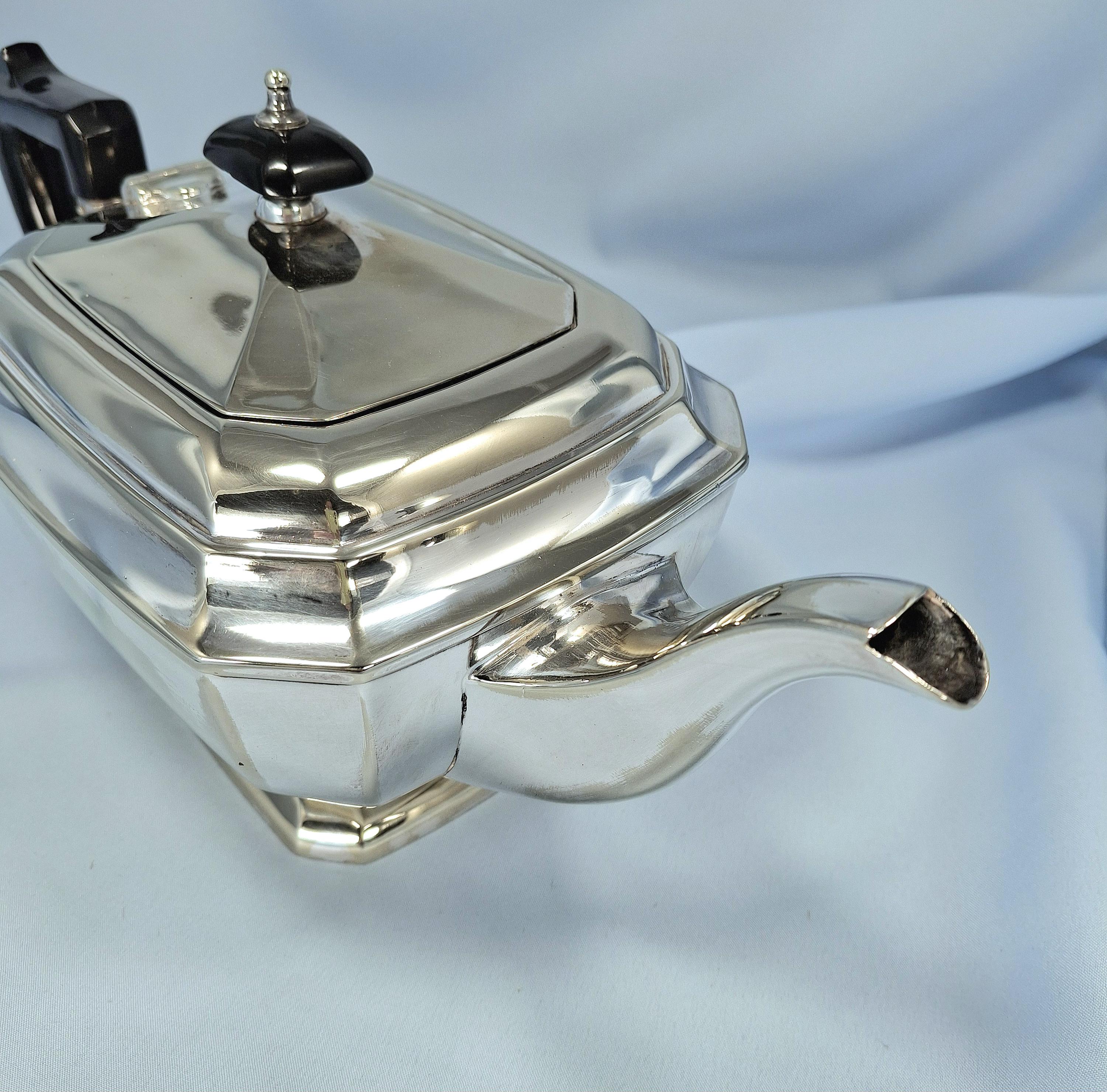Vintage Set: Silver Plated Teapot, Sugar Bowl and Creamer / Milk Jug, Antique gift — image 4
