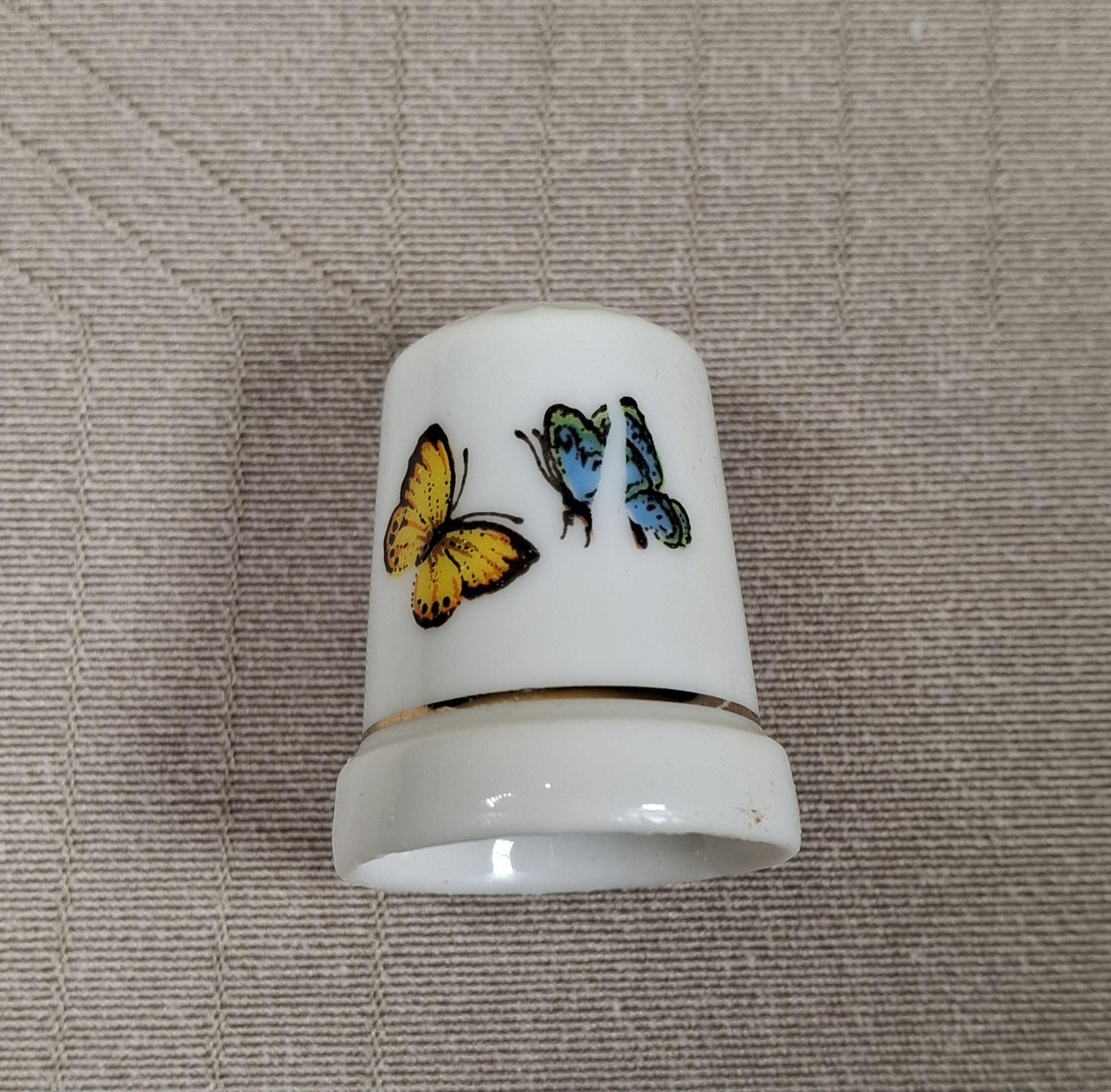 Vintage Thimbles Set 6 pcs Butterfly pattern, thimbles collectors, display unique rare thimble — image 5