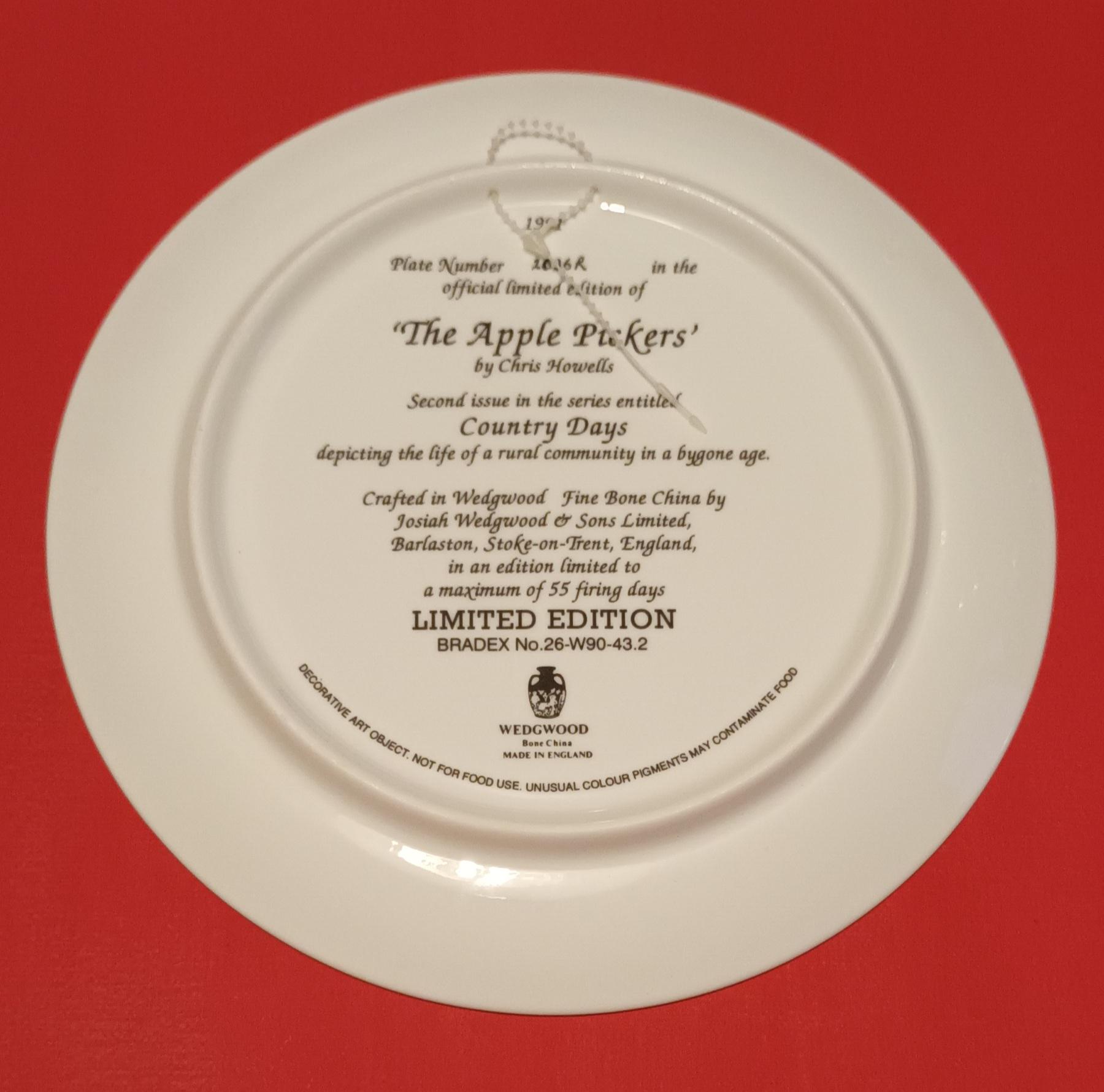 Wedgwood Plates Limited Edition Bone China Plate - Making The Hayrick - Early Morning Milk - The Apple Pickers — image 5
