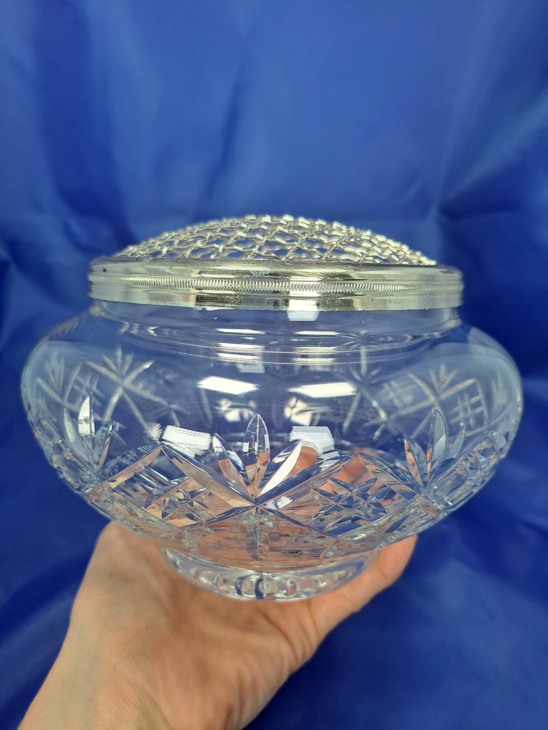 Vintage Cut Glass Rose Bowls, English Cottage Decor, Floral Centerpieces, Wedding Table Decor — image 5