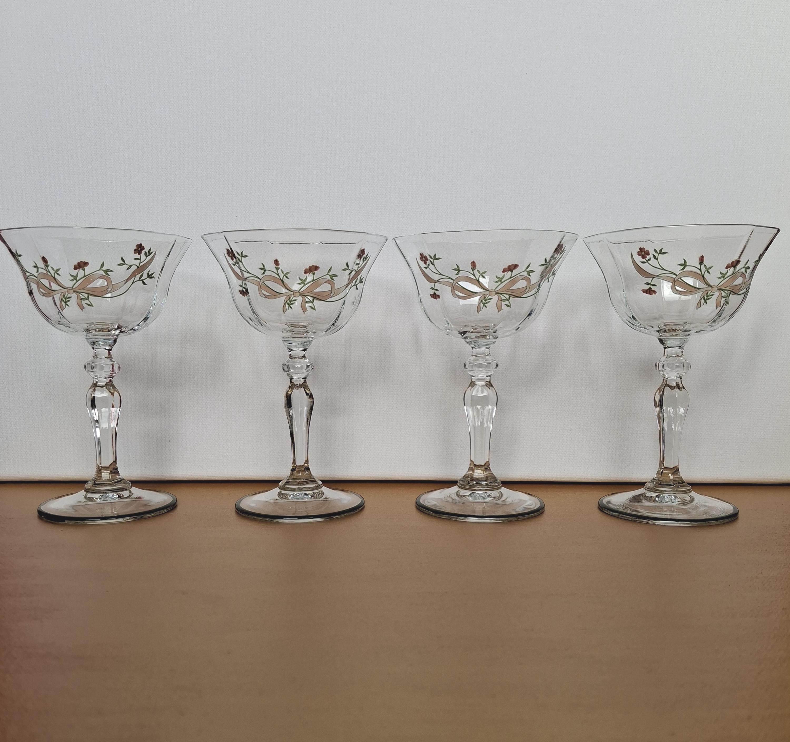 Eternal Beau Champagne Coupe Glasses: Johnson Brothers Pink Floral Design
