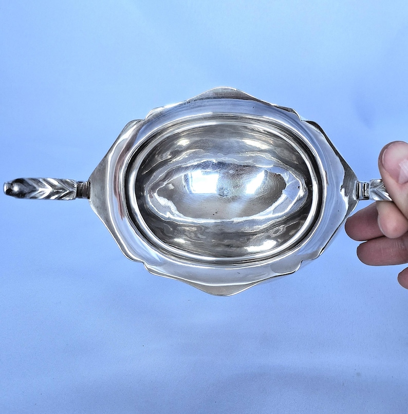 Antikes versilbertes Teekännchen, Zuckerdose, Milchkännchen Set: Sheffield 1913 Bild 10