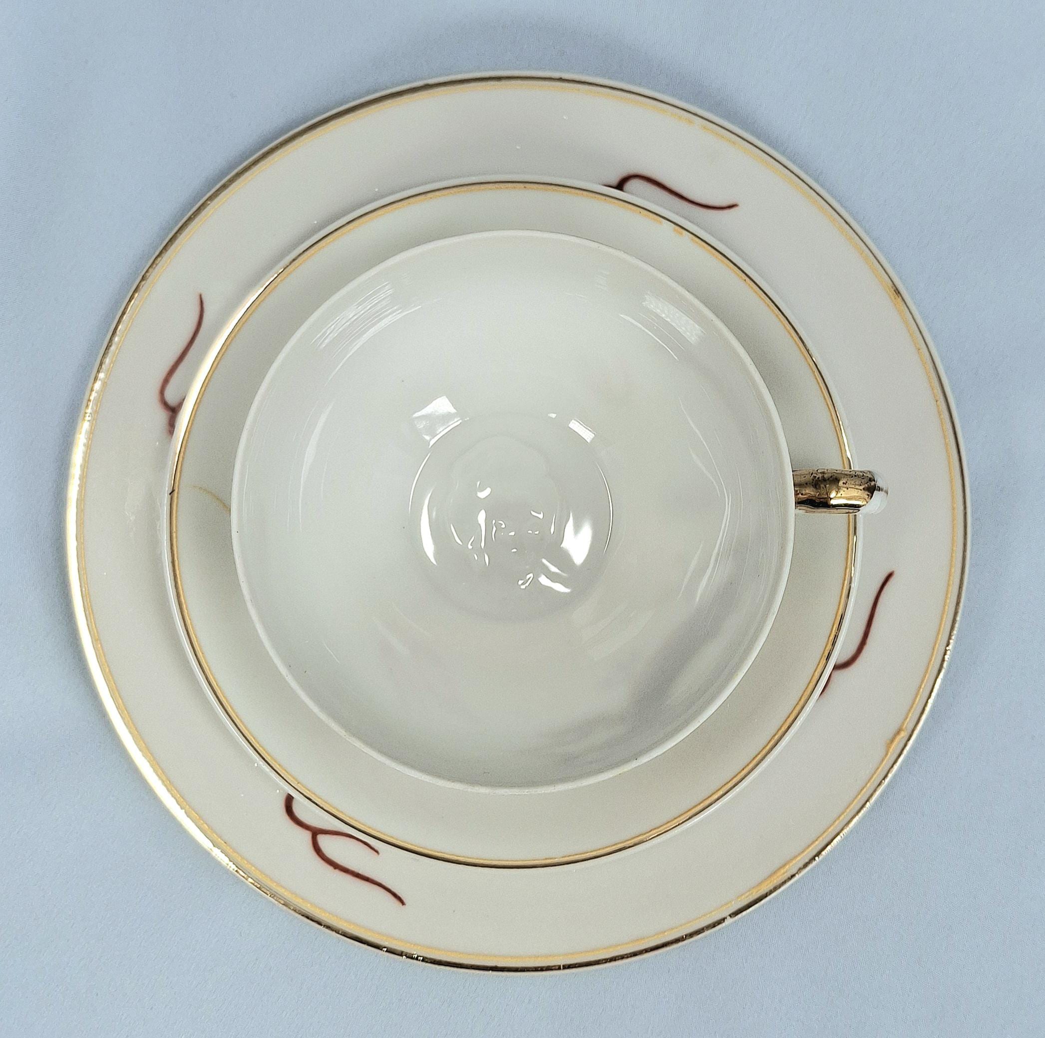 Vintage Japanese Dragon Ware Tea Set, Lithophane Geisha Cups, Kutani Moriage Porcelain, 1930s — image 4