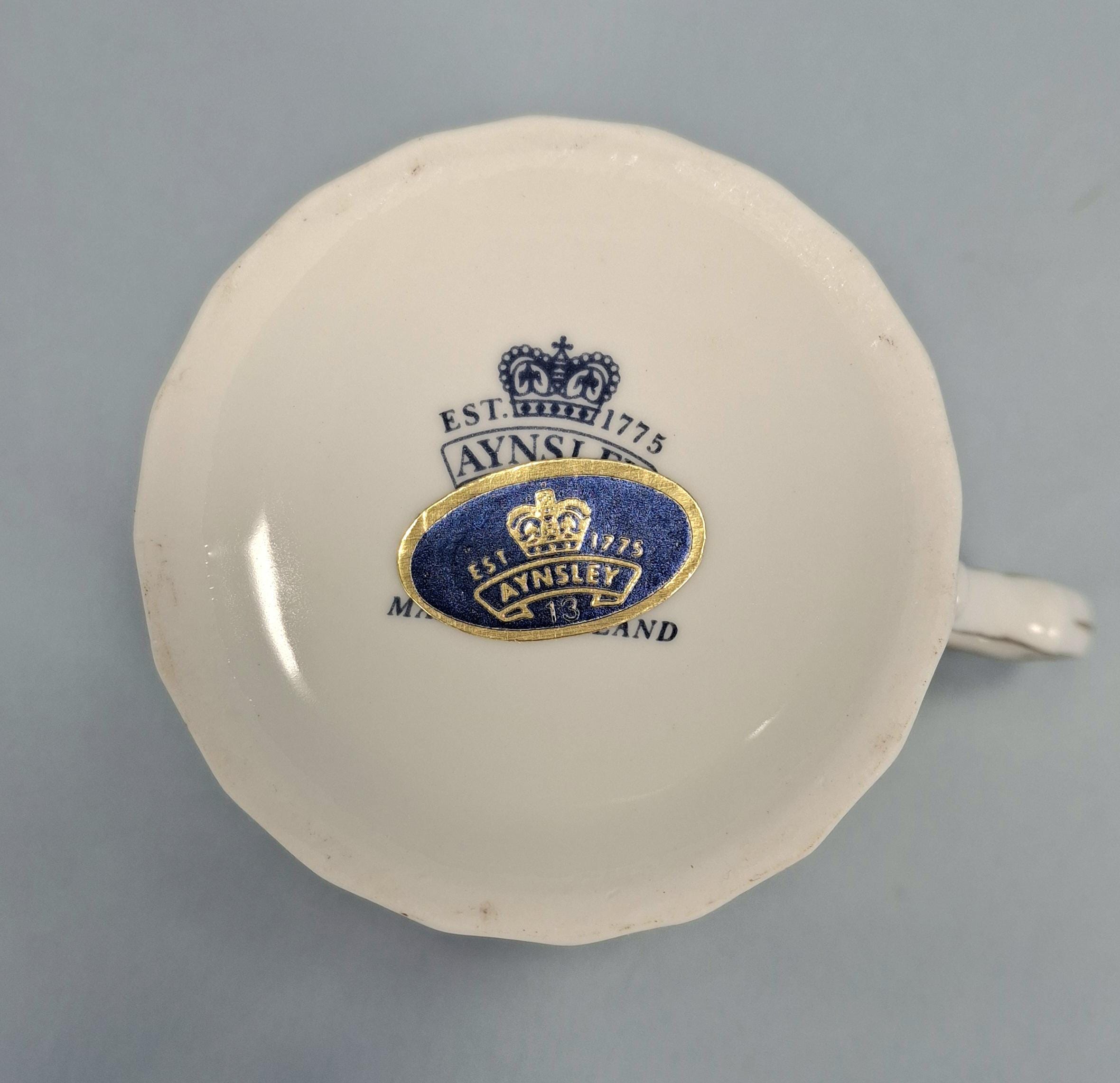 Aynsley Wild Tudor 6x Boxed Espresso Sized Coffee Cups & Saucers - Bone: Vintage Tea Set — image 6
