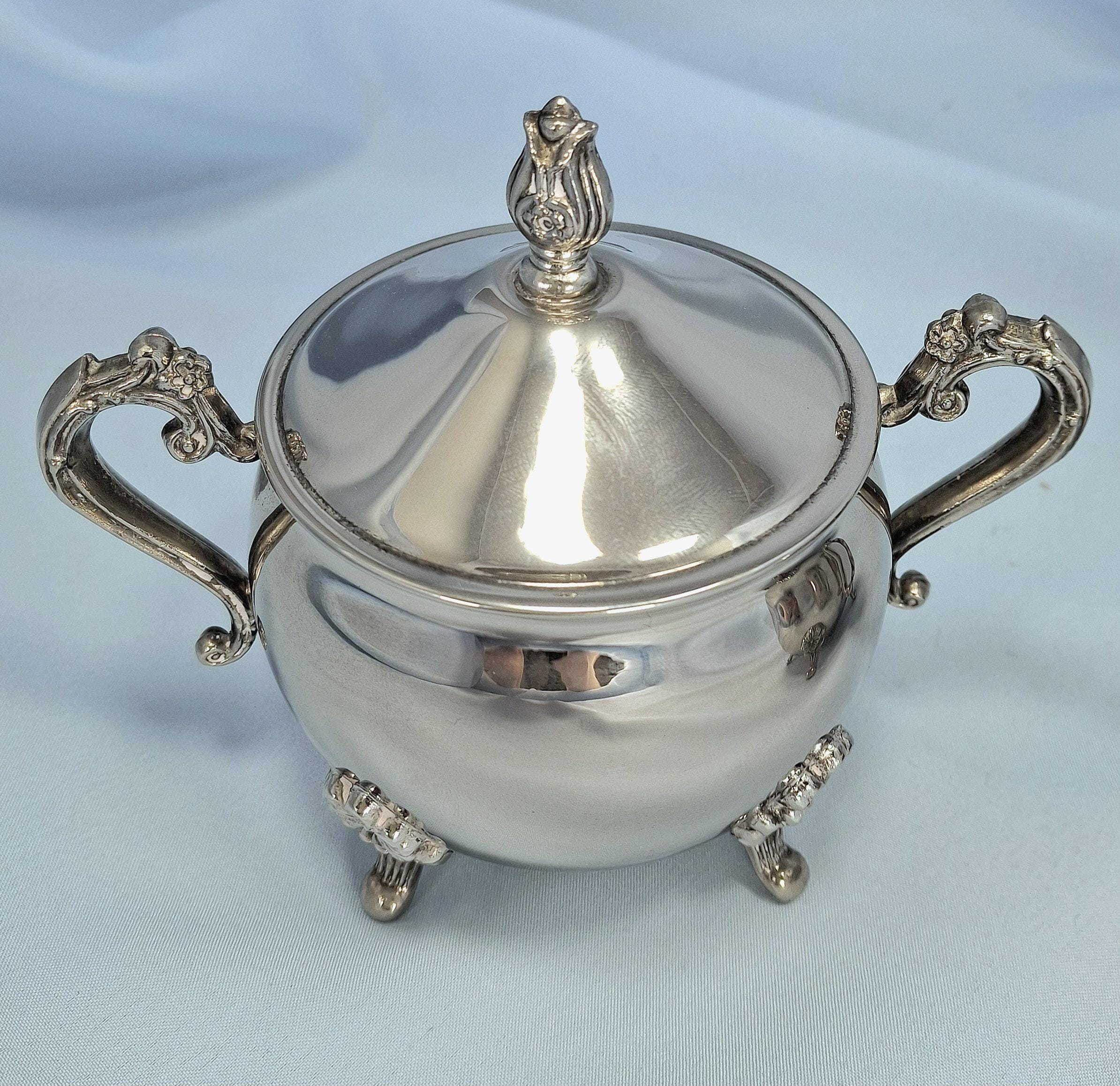 Antique Set Silver Plated Sugar Bowl and Milk Jug , Decorative Piece — image 5
