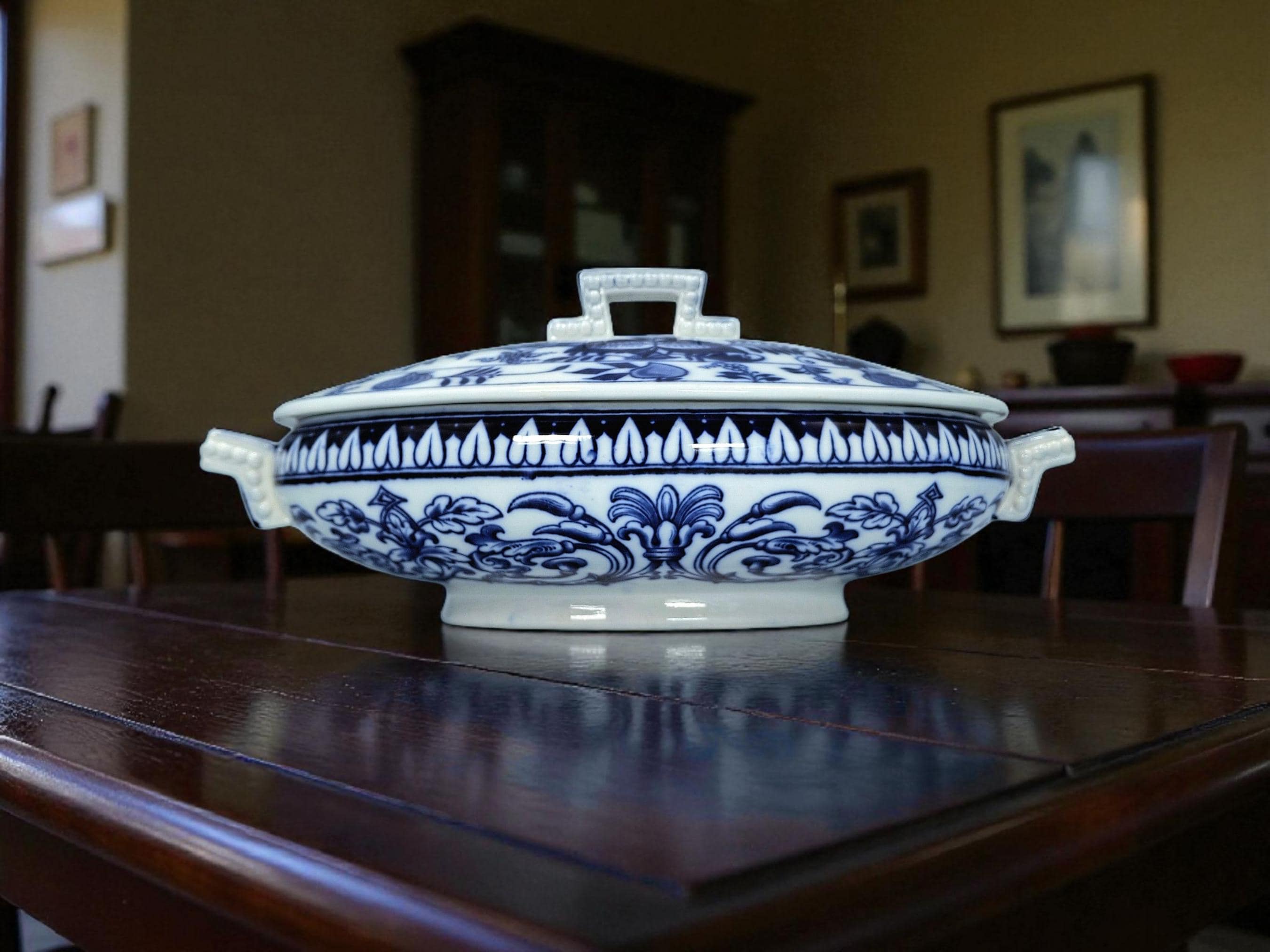 Antique Brown Westhead Lidded Tureen, Vegetable Dish, Casserole Serving Dish — image 6
