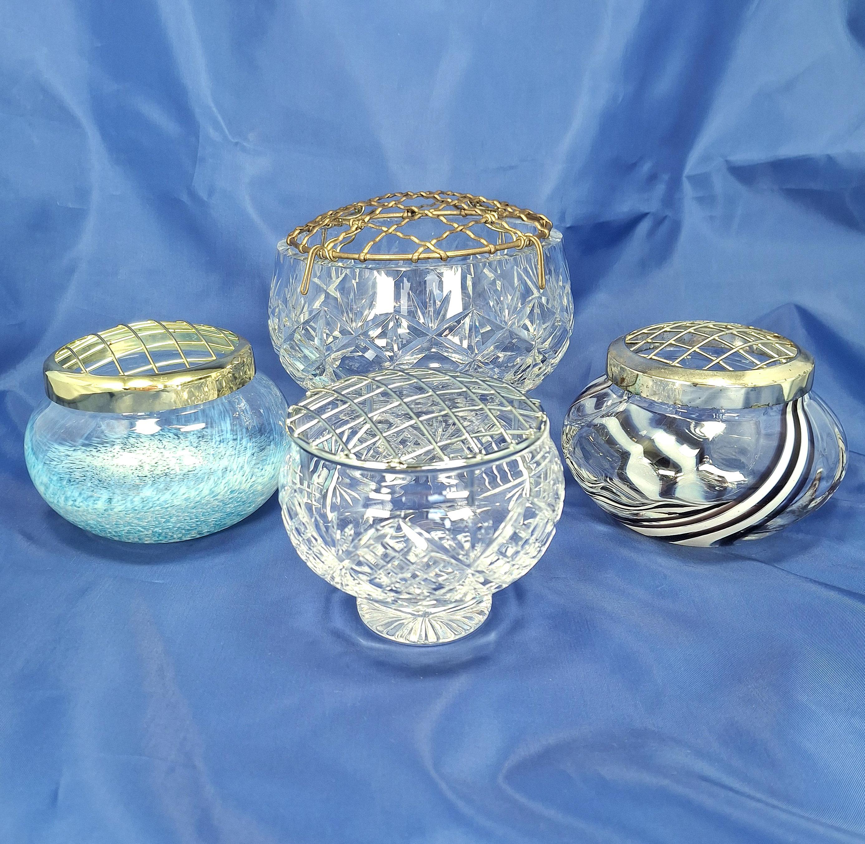 Crystal Rose Bowl with Lid - Cut Glass Centerpiece