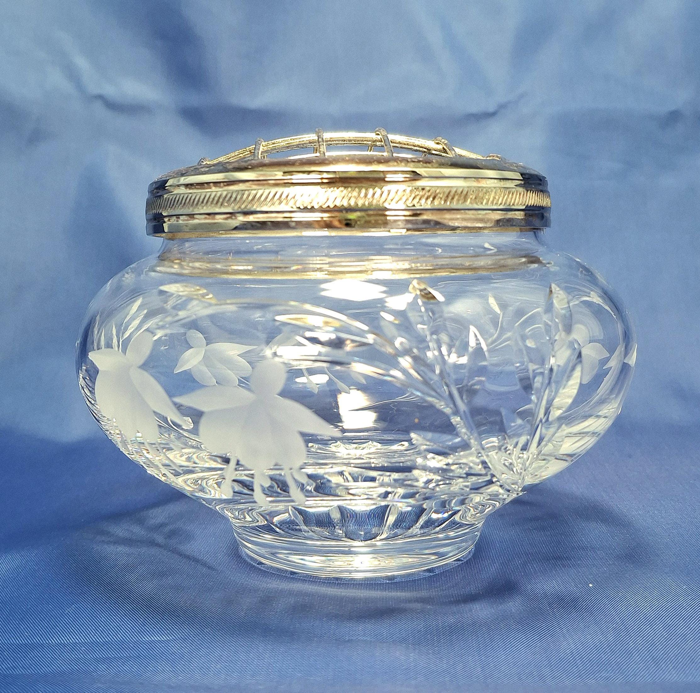 Vintage Cut Glass Rose Bowls, English Cottage Decor, Floral Centerpieces, Wedding Table Decor — image 3