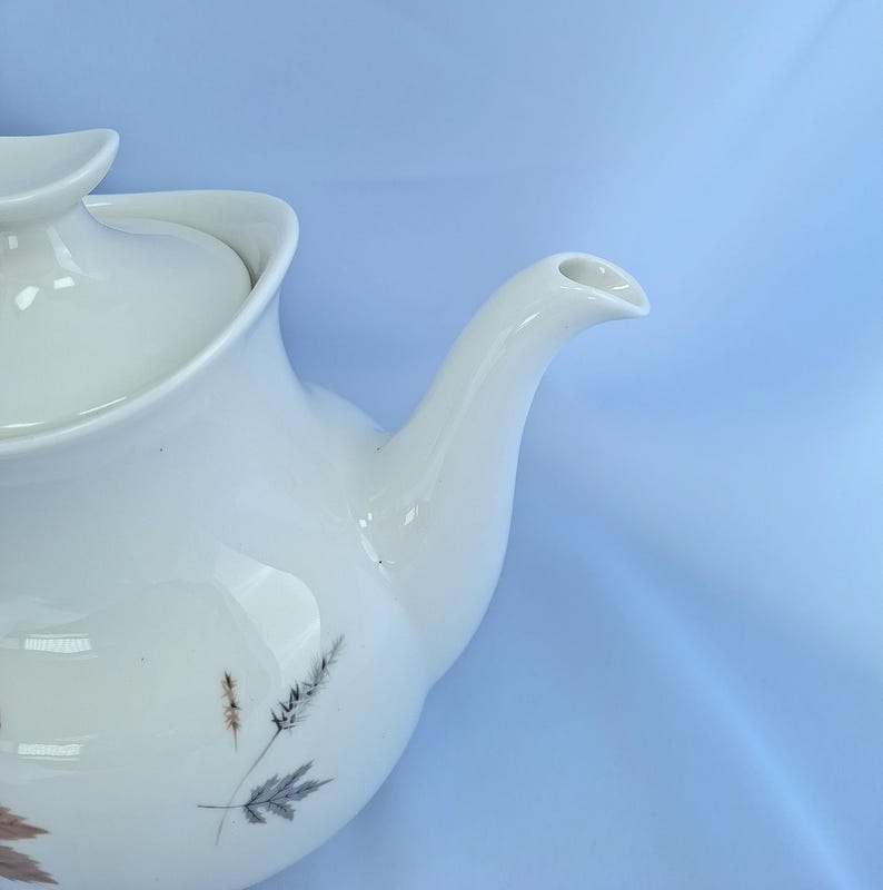 Vintage Royal Doulton Tumbling Leaves Kaffee-Set, Bone China, England. 19teilig Bild 15