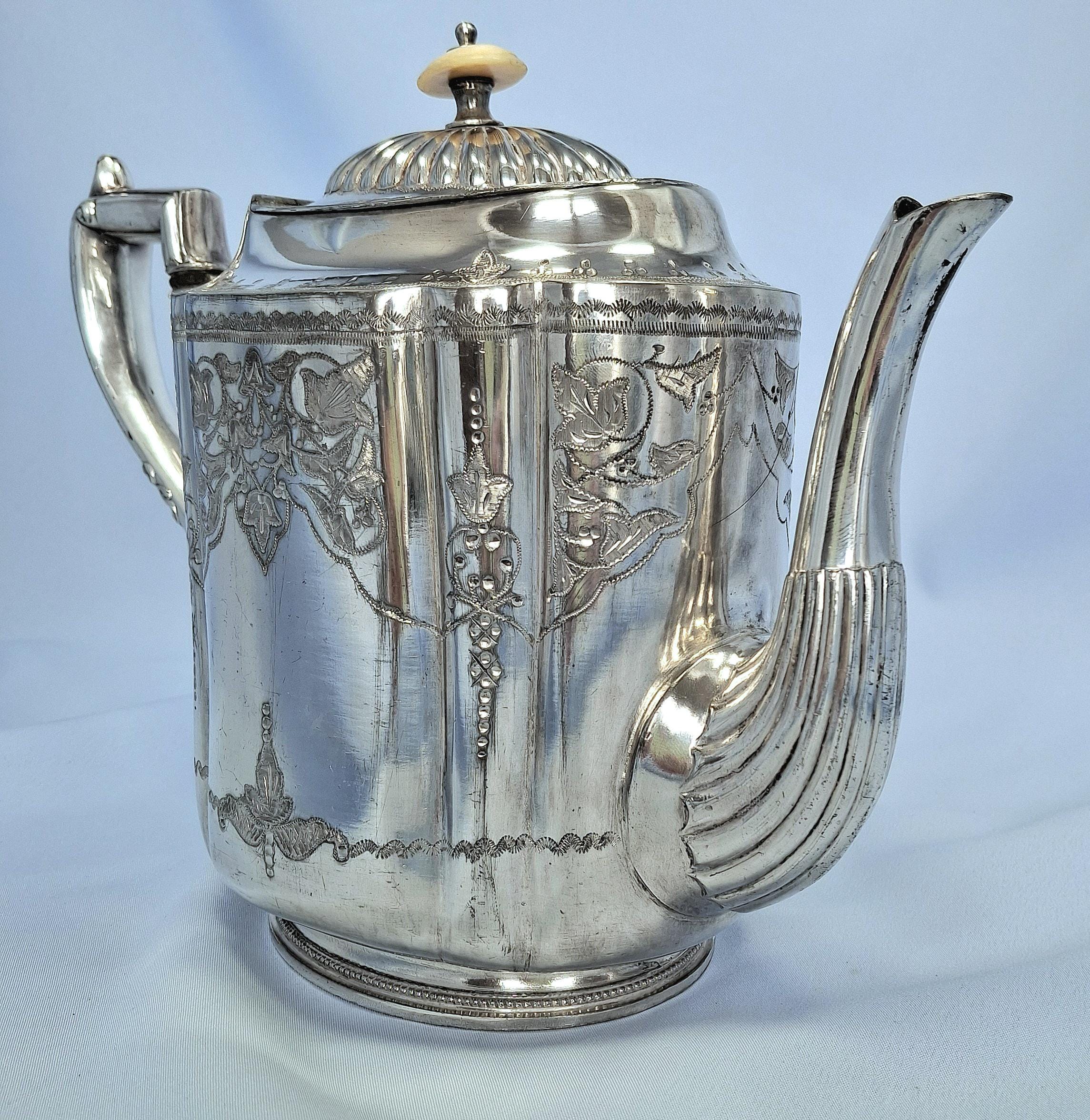 Antique Silver Plated Tea Pot, Mark Willis & Son Sheffield 1915, Coffee Pot — image 8