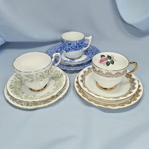 Vintage Tea Cup, Vintage China Trios ~ tea cups, saucer, tea plate, Collectible Tea Cups, Tea Party, for wedding, hen party, wedding favours