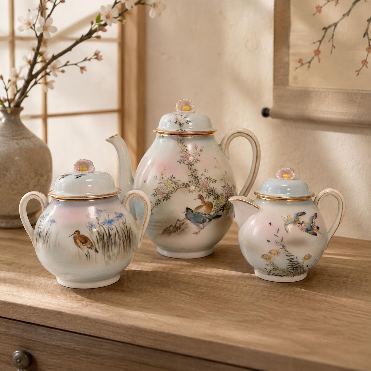 Antique Japanese Porcelain Tea Set