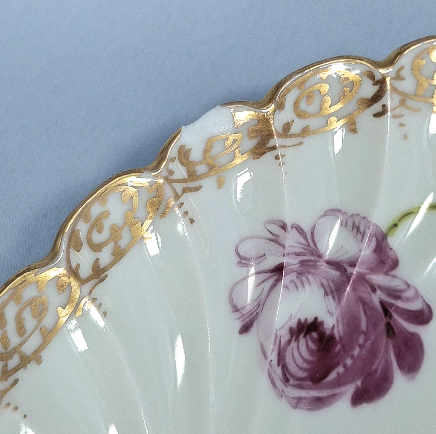 Antique Dresden Porcelain Cup and Saucer: Handpainted Floral Sprays — image 10