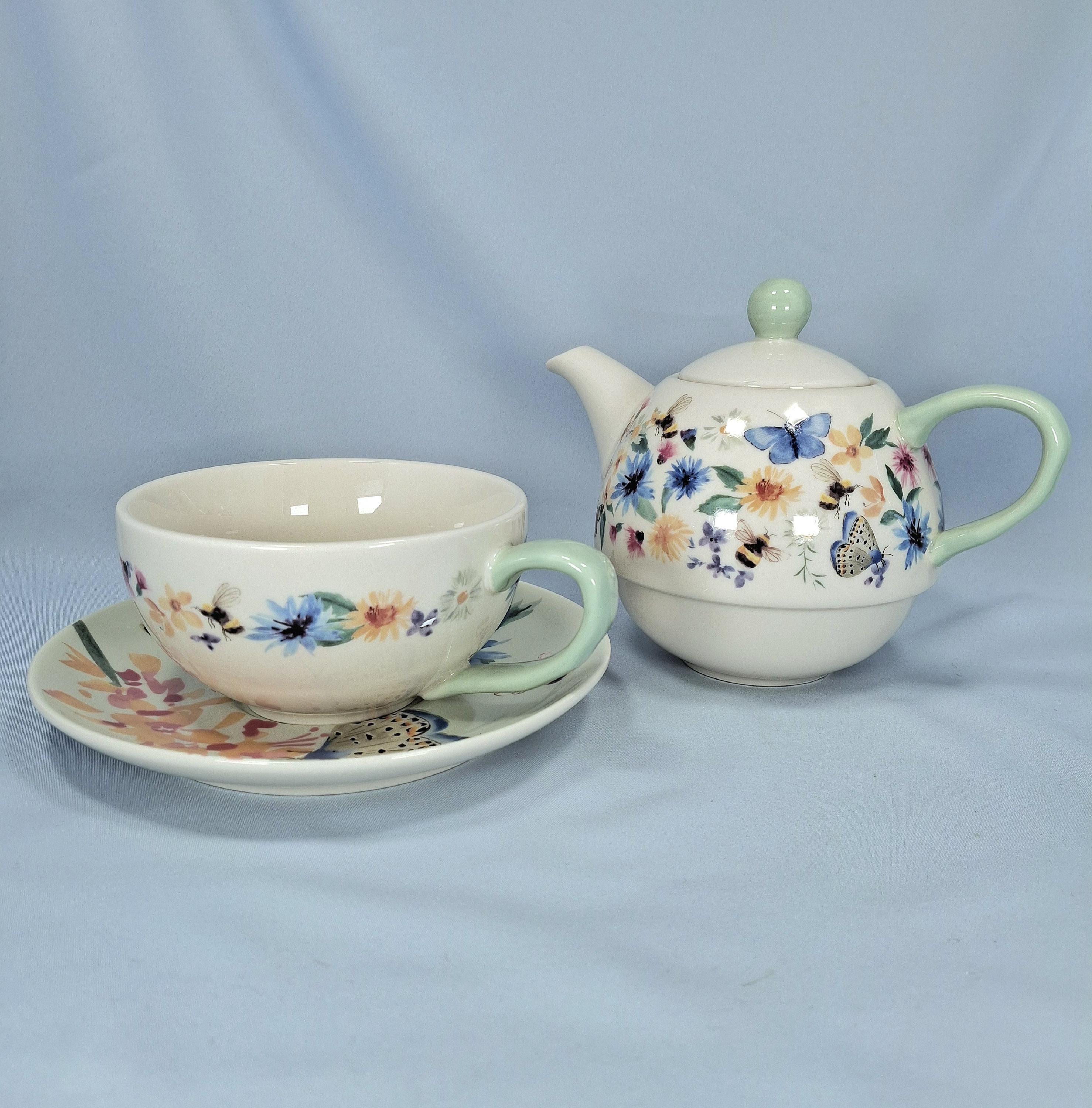 Porcelain Tea for One Set - Creative Tops - Floral Teapot — image 10