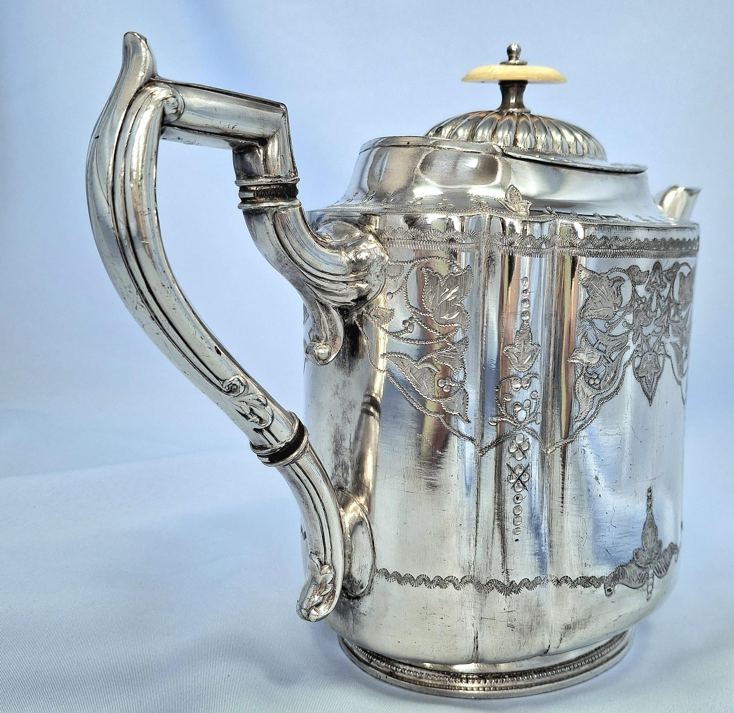 Antique Silver Plated Tea Pot, Mark Willis & Son Sheffield 1915, Coffee Pot — image 6