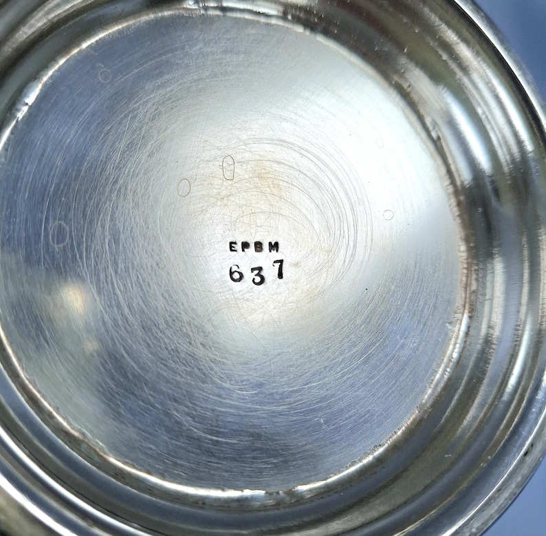 Antikes versilbertes Teekännchen, Zuckerdose, Milchkännchen Set: Sheffield 1913 Bild 20