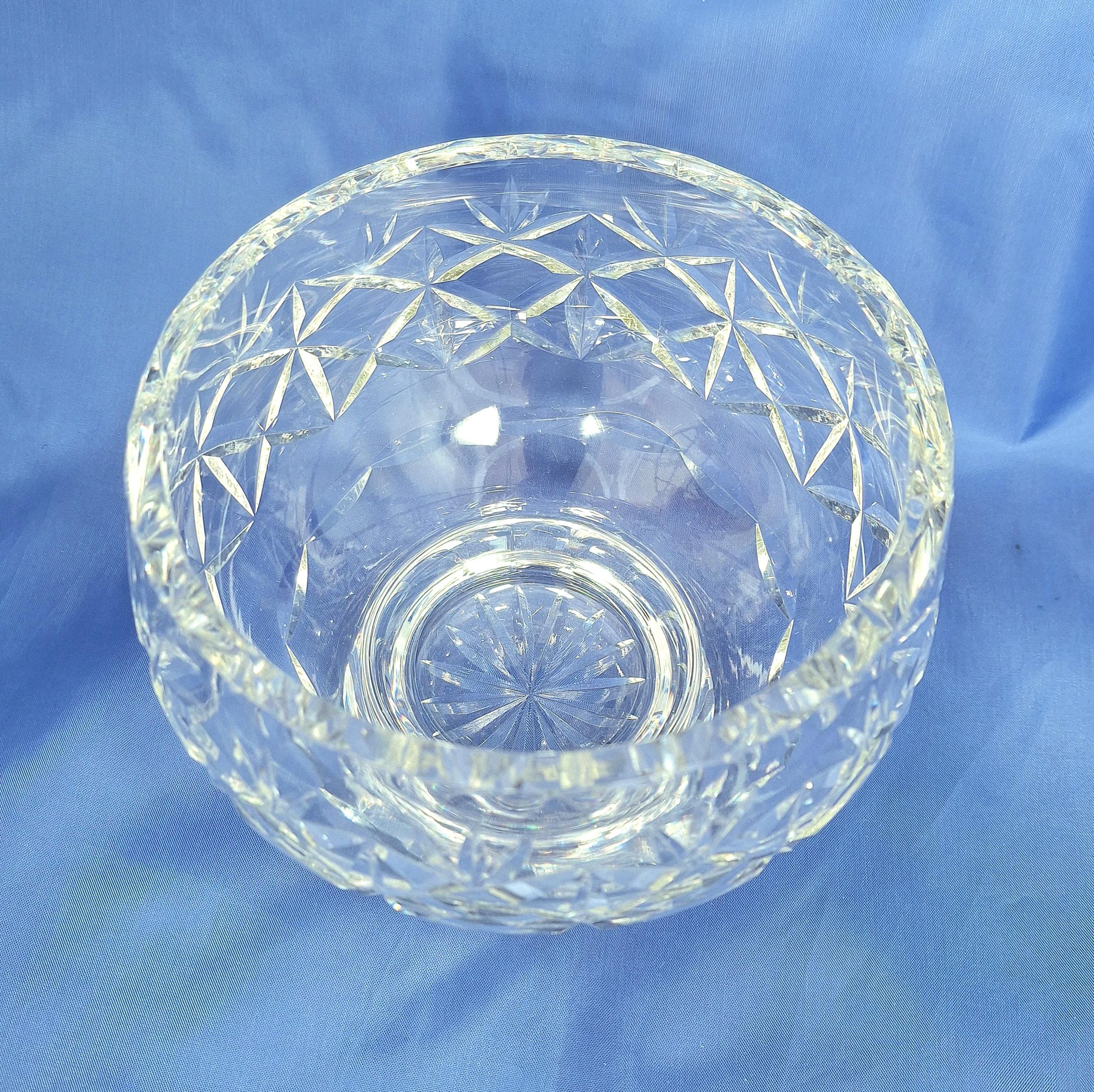 Vintage Crystal Rose Bowl with Lid - Cut Glass Centerpiece — image 3