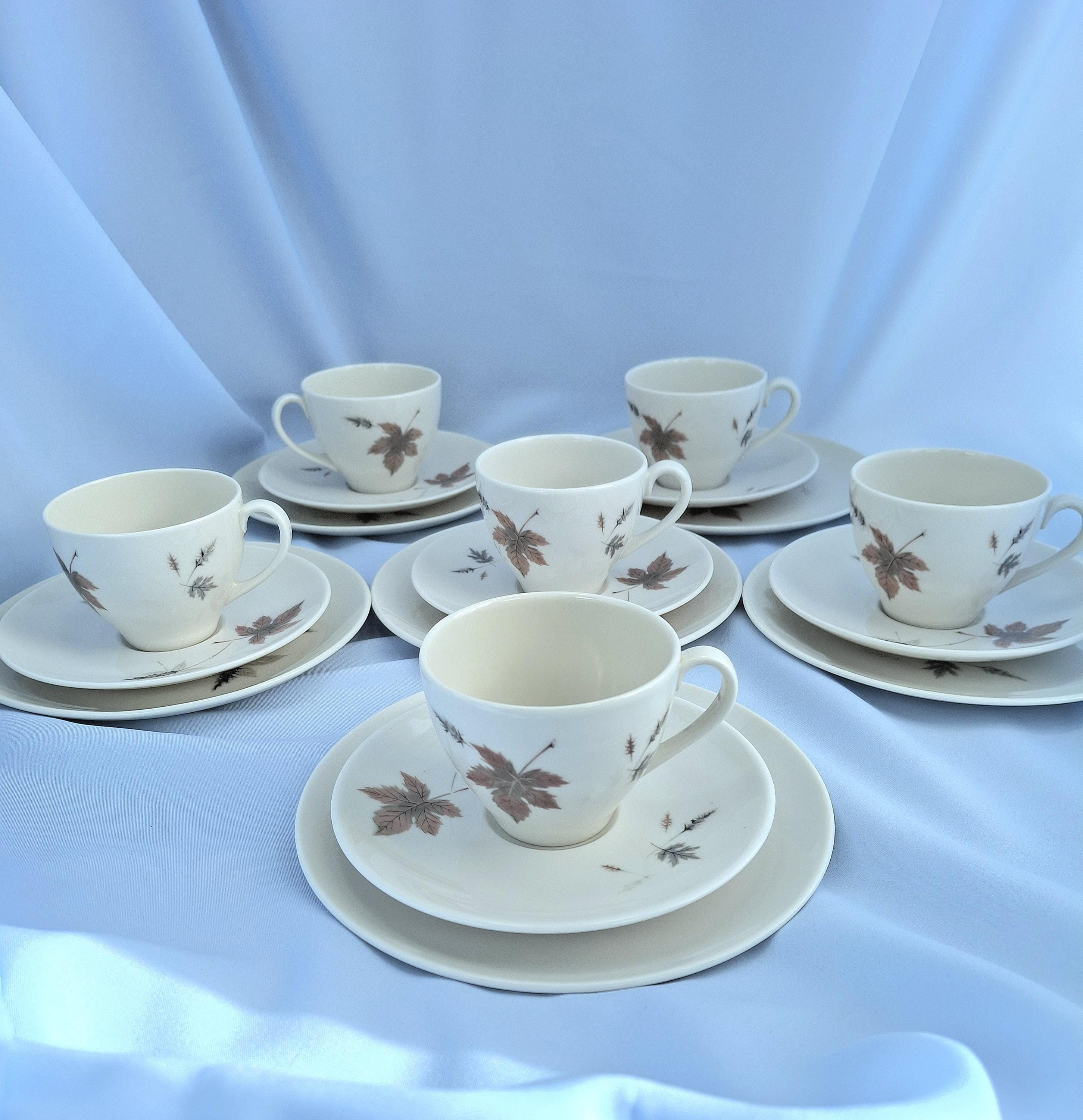 Vintage Royal Doulton Tumbling Leaves Coffee set, Bone China, England. 19 Pieces — image 6