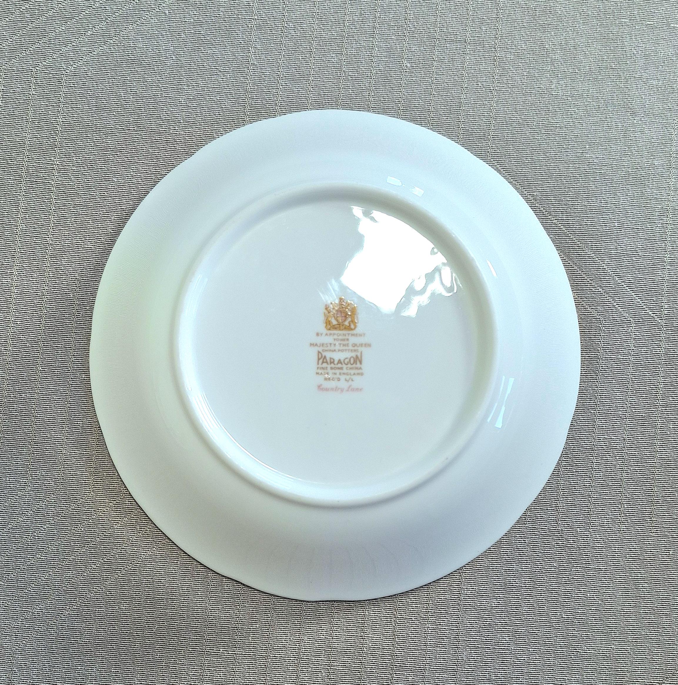 Vintage Paragon Bone China Plate Set: Country Lane Honeysuckle Design — image 9