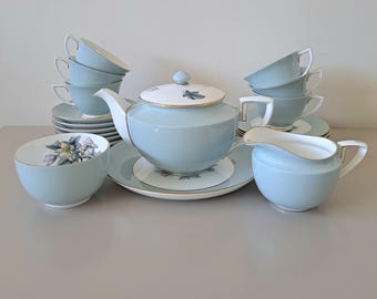 Royal Worcester Woodland 21 Piece Tea Set, English Bone China Service