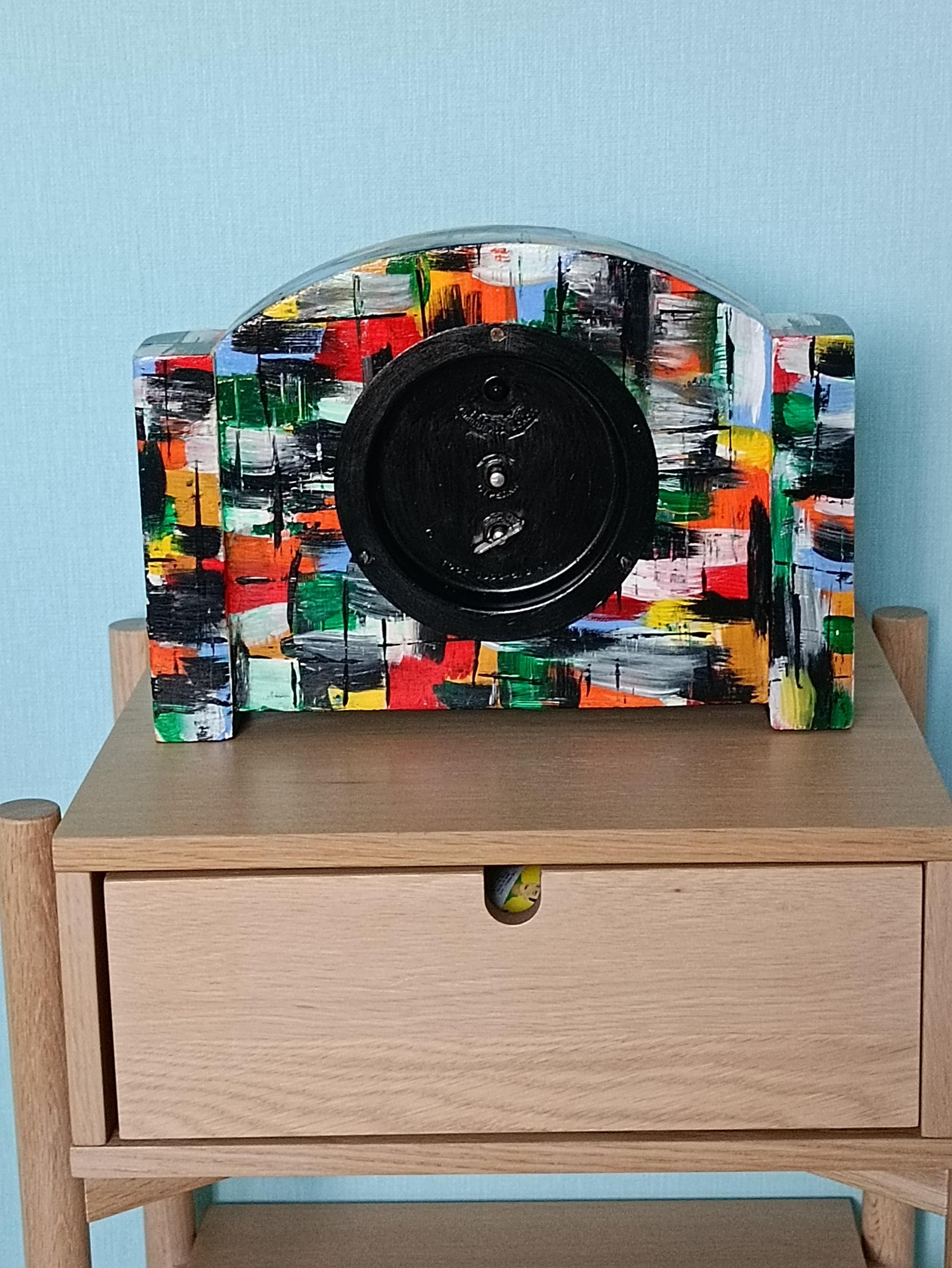 Desk Clock Moscow Soviet USSR Upcycled Vintage 50s. Mechanical Wooden Mantel Clock — image 6