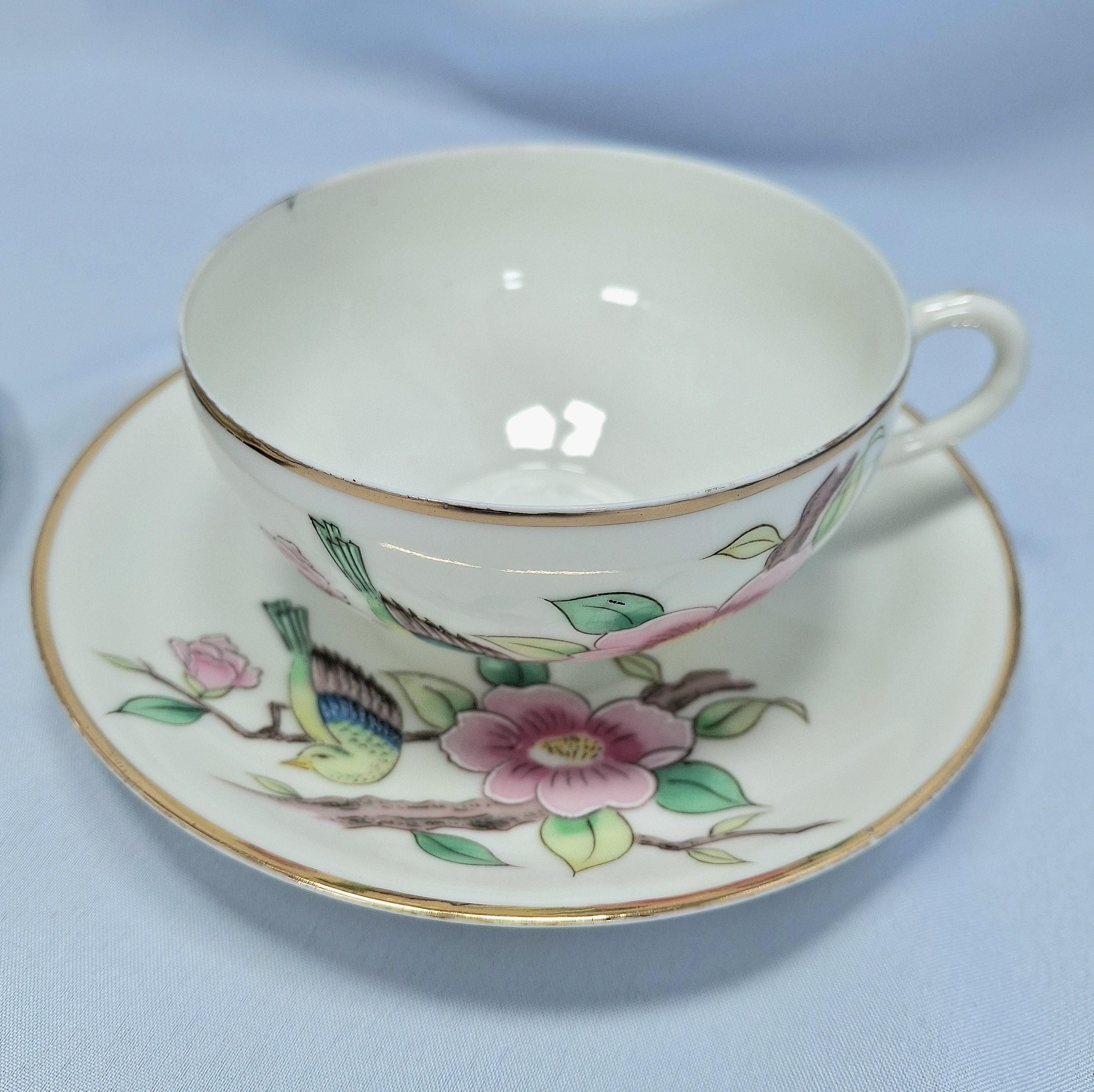Japanese Lithophane Geisha Eggshell Porcelain Tea Cup and Saucer — image 9