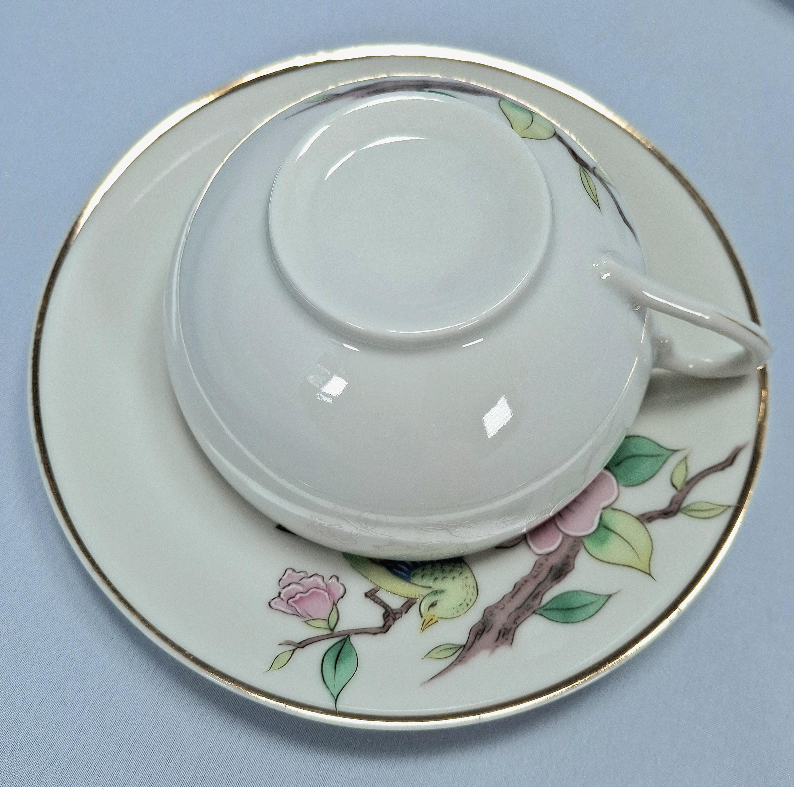Japanese Lithophane Geisha Eggshell Porcelain Tea Cup and Saucer — image 8