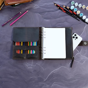 Organizer Filofax in pelle, diario personalizzato ricaricabile per papà, raccoglitore ad anelli A5, agenda per papà, regalo perfetto per il lavoro