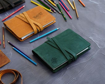 Custom Refillable Journal Cover, Notebook Cover A4 A5 A6 B5 B6, Leather Planner Cover Personalized, Book Protector, Hobonichi Cousin Cover