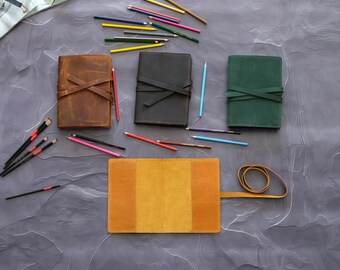 Leather Notebook, Journal Cover, Moleskine, Hobonichi, Leuchtturm1917 Case