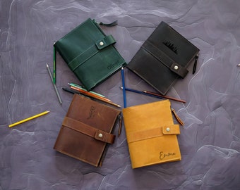 Loose Leaf Notebook, Refillable Ring Binder, Custom Name Planner, Leather Journal A5 A4, Coworker Gift, Corporate Gift