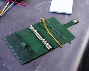 Custom A5 Binder, Leather Journal Planner, Refillable Notebook, Personalized Ring Binder, Discbound Notebook, Corporate Gifts with Logo