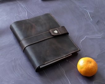 Leather Journal A5 A4, Custom Spiral Notebook, Personalized Refillable Journal, Ring Binder, Discbound Planner, Coworker Gift, Boss Gift