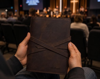 Custom Leather Bible Cover, Personalized Bible Case, Handmade Leather Scripture Holder, Christian Gift for Men and Women, Bible Protector