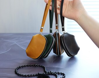 Personalized Leather Rosary Pouch, Zipper Case, Religious Accessory, Catholic Gift