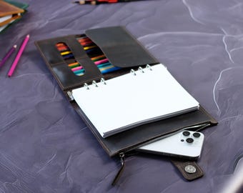 Leren ingebonden planner, ringband A5, gepersonaliseerd navulbaar dagboek, aangepast notitieboek