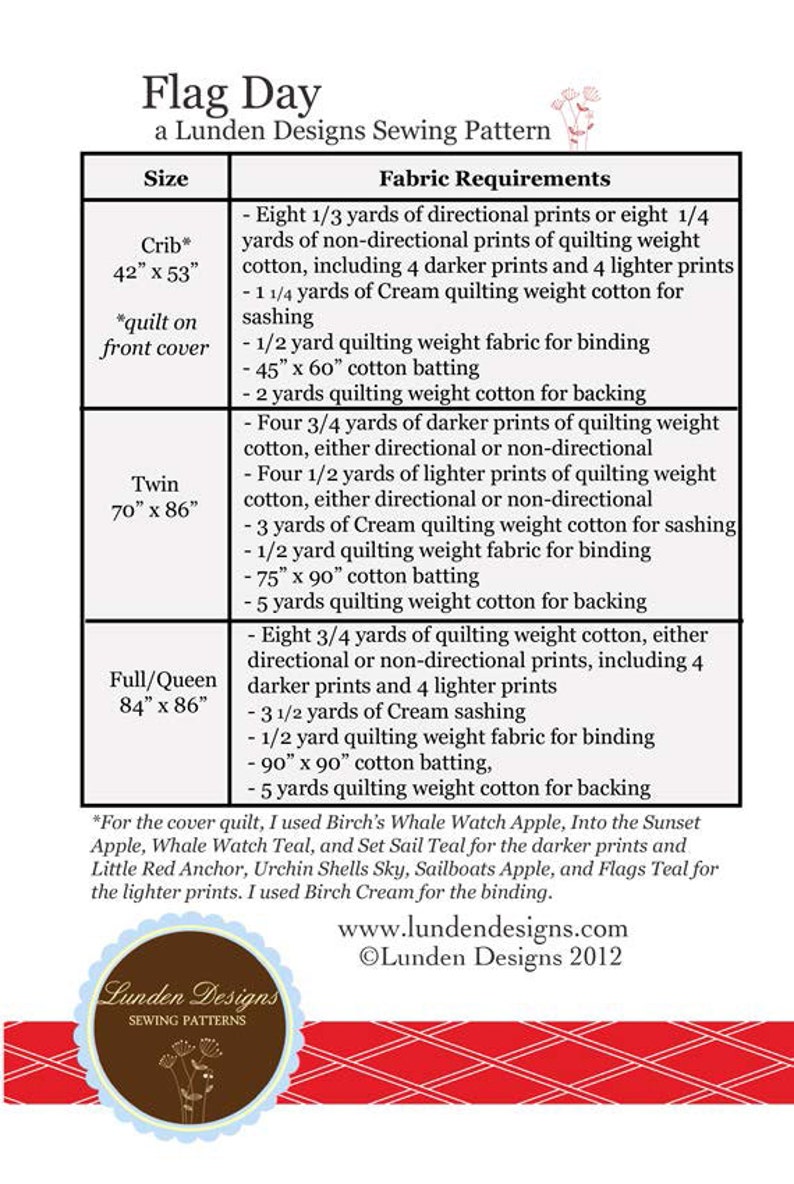 Flag Day Quilt Pattern PDF Etsy