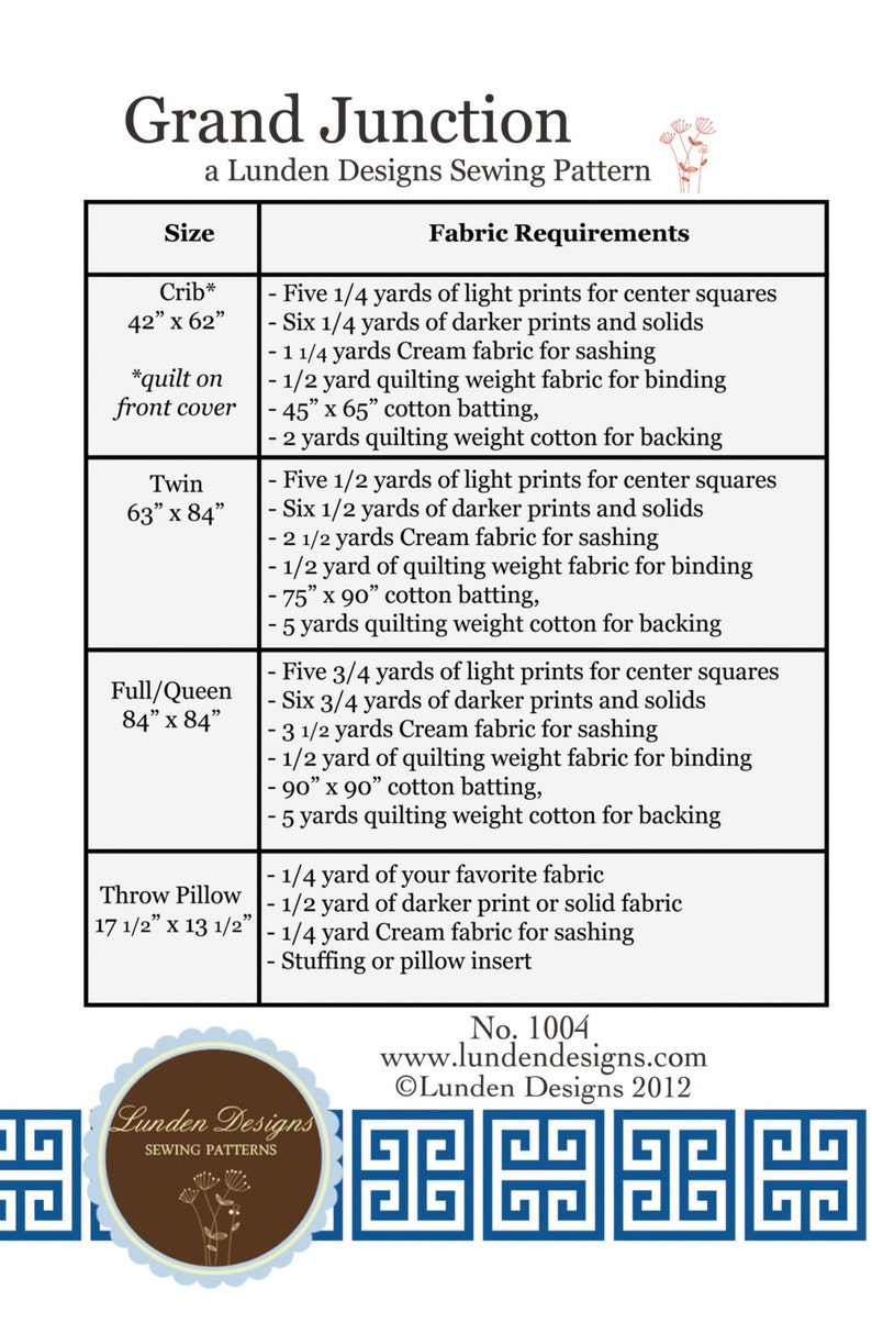 Grand Junction Quilt Pattern Paper Pattern Etsy